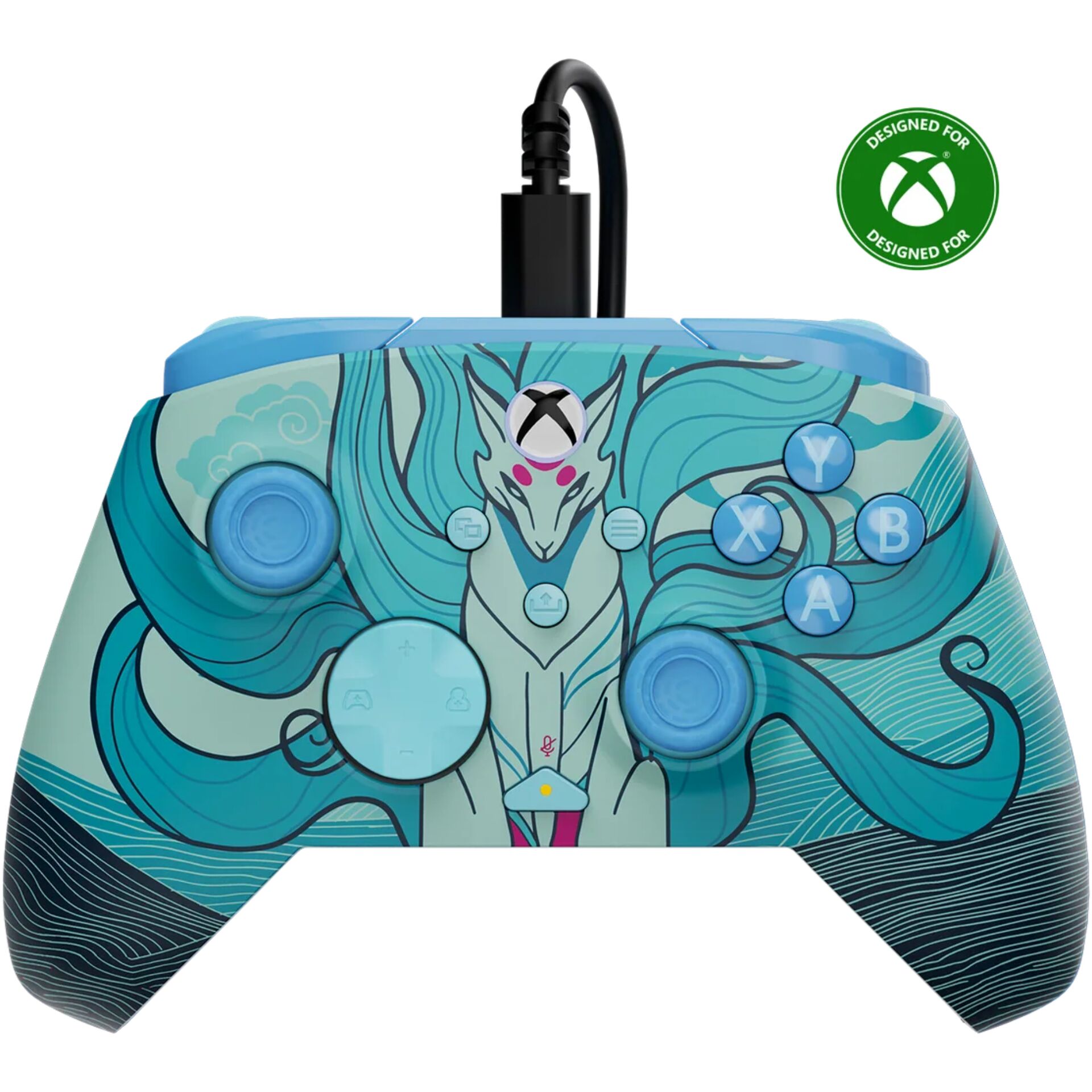 Xbox Controller, Custom Skin, Blau, Muster, Kabelmanagement