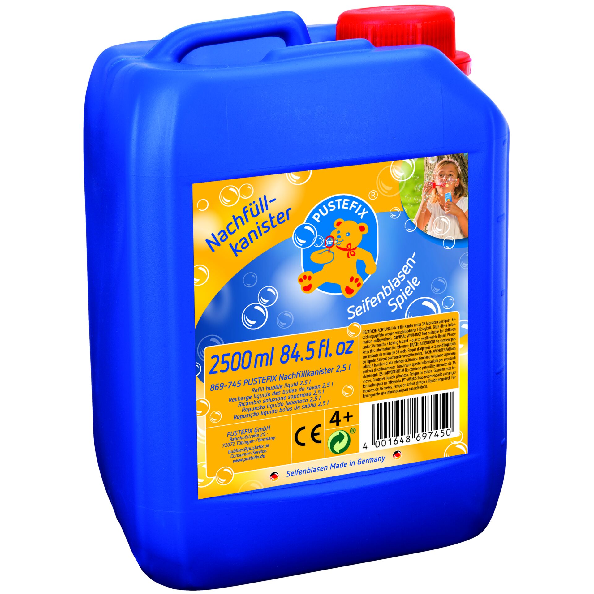 Nachfüllkanister, Seifenblasen-Spielzeug, 2500ml, Pustefix, Made in Germany