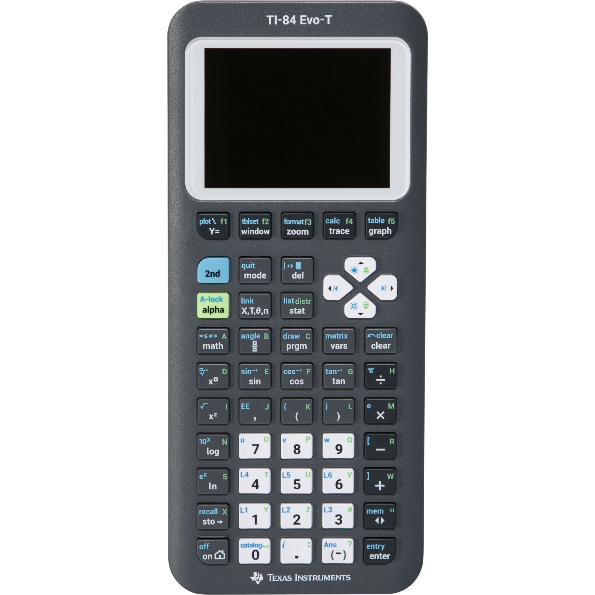 Graphing calculator, TI-84 Evo-T, scientific calculator, handheld device, numeric keypad