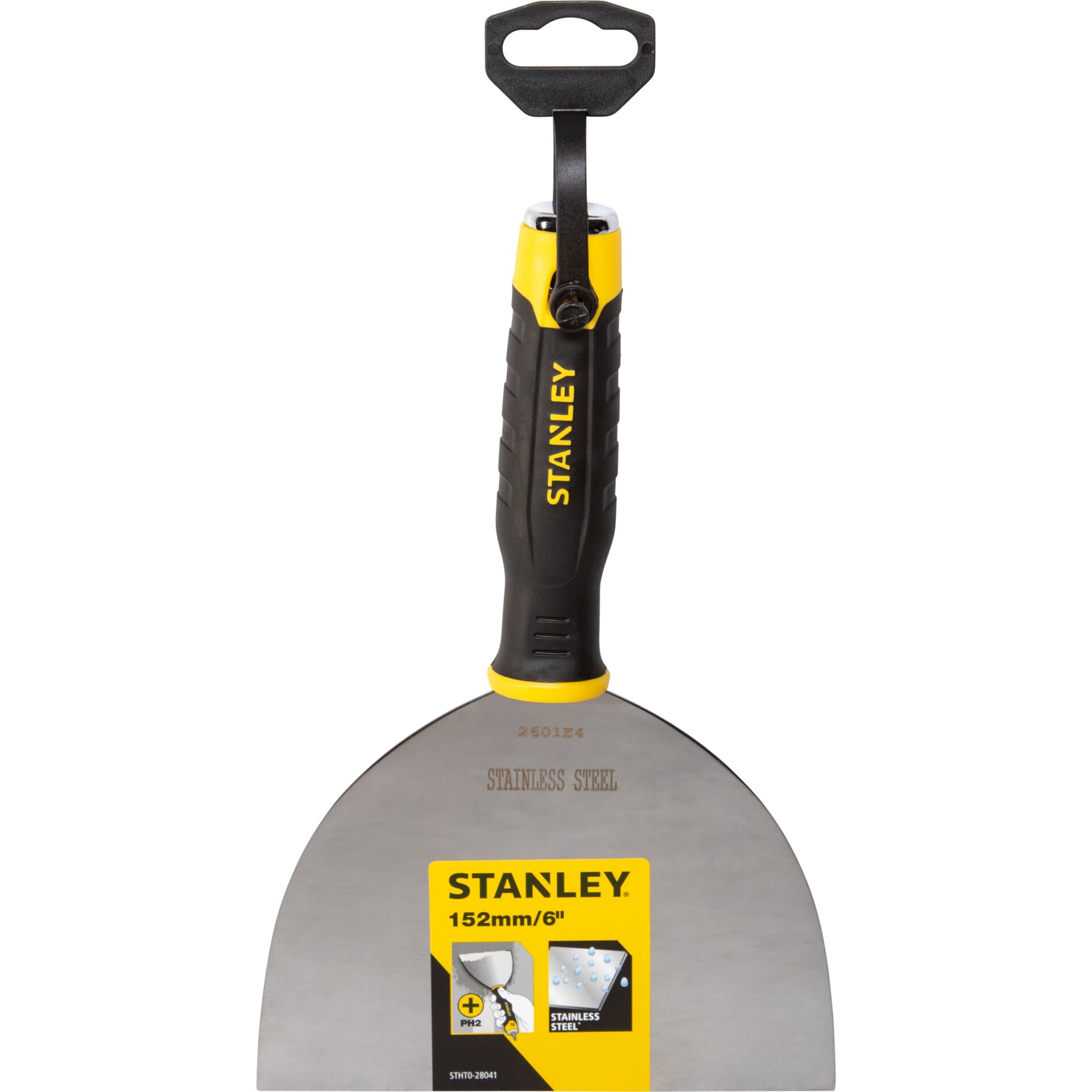 Kelle, Spachtel, Schaufel, Stahl, Gelb-Schwarz, Putzsattel, Stahlkelle, 152mm, Stanley, Schaber