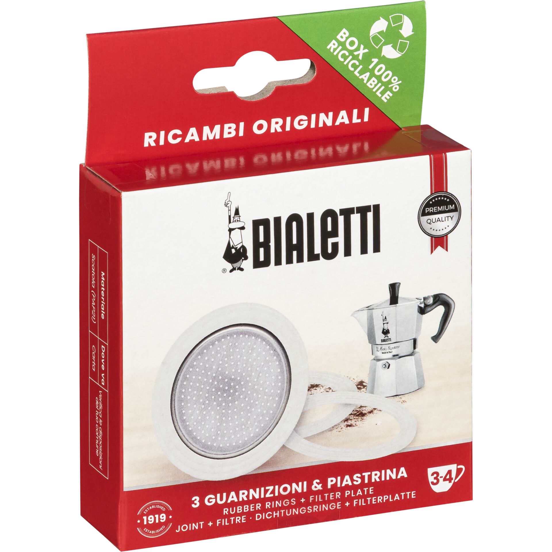 carbonstahl, Espressokocher, Moka, Filter, Dichtungssatz