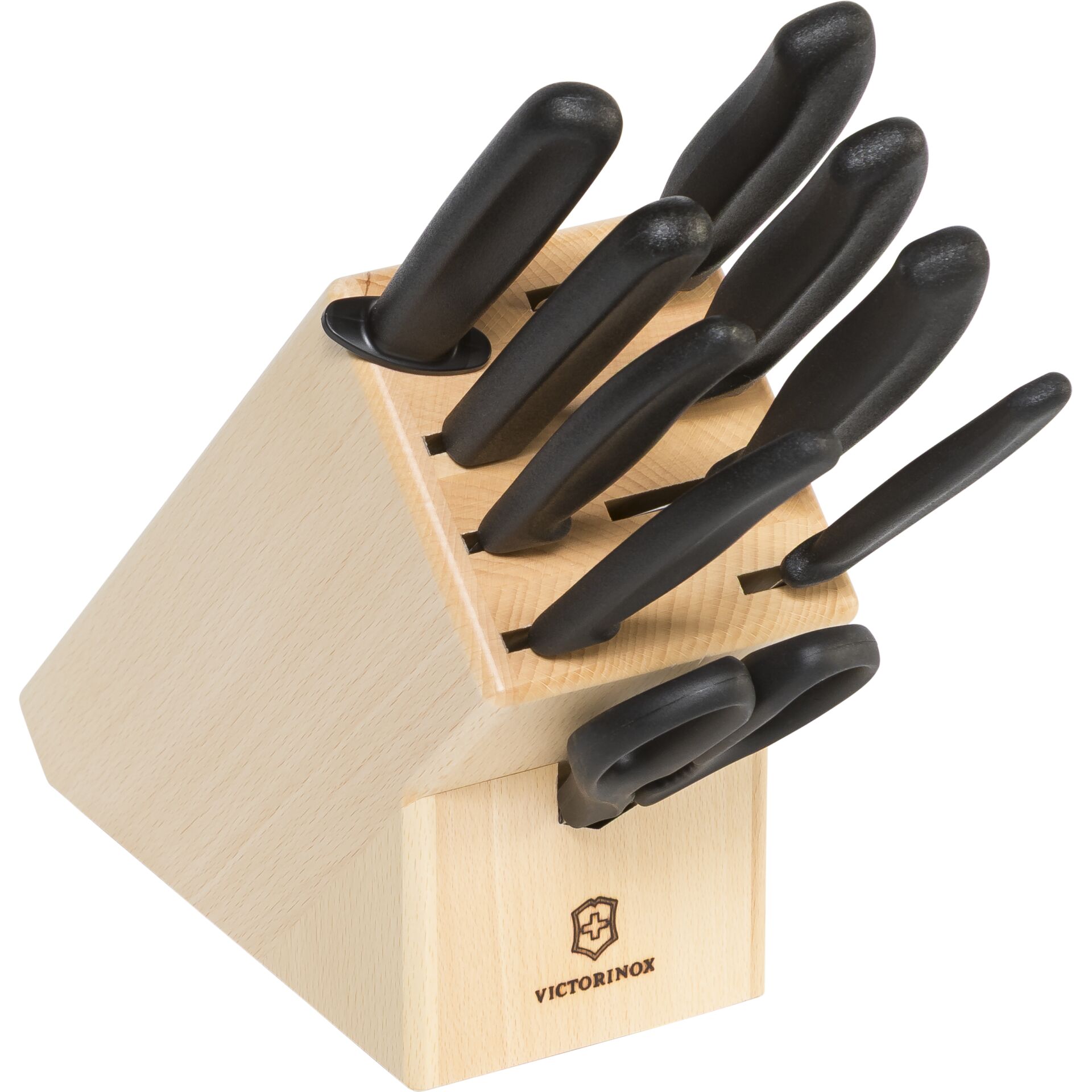 Messerblock, Kochmesser, Nutzholz, Schwarz, Set