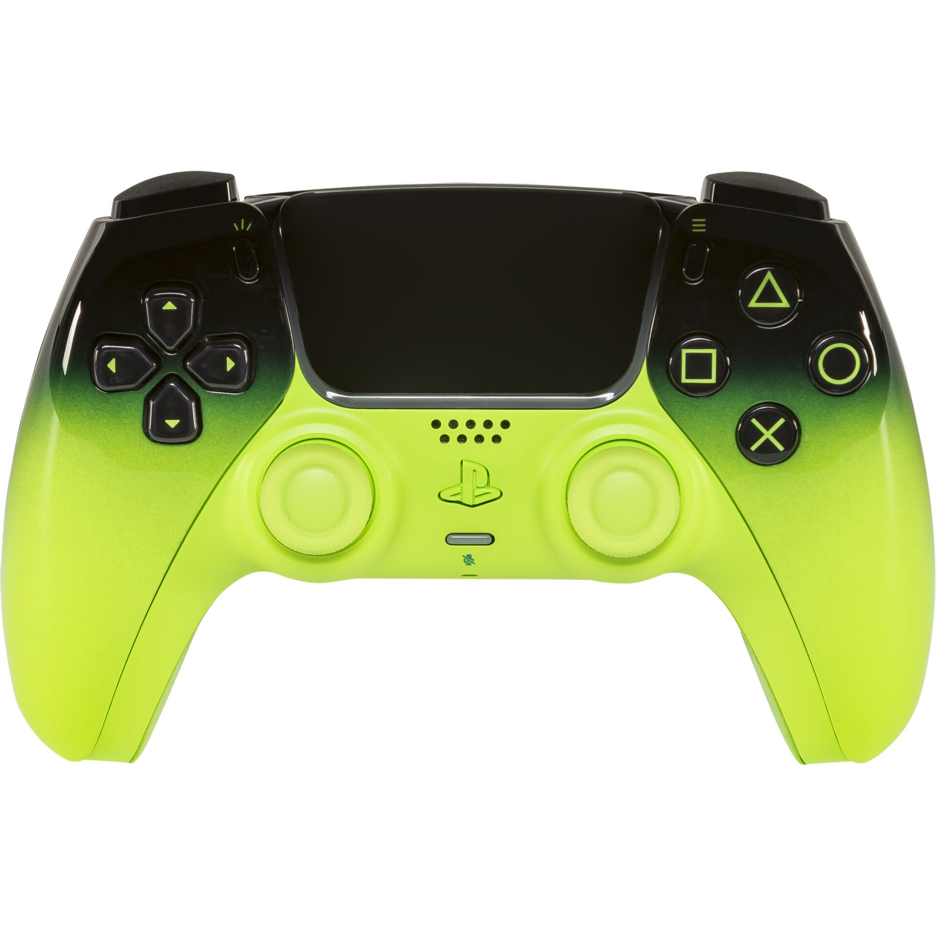 PlayStation 4 controller, DualShock, drahtloser Controller, neon grün, Farbverlauf schwarz-grün
