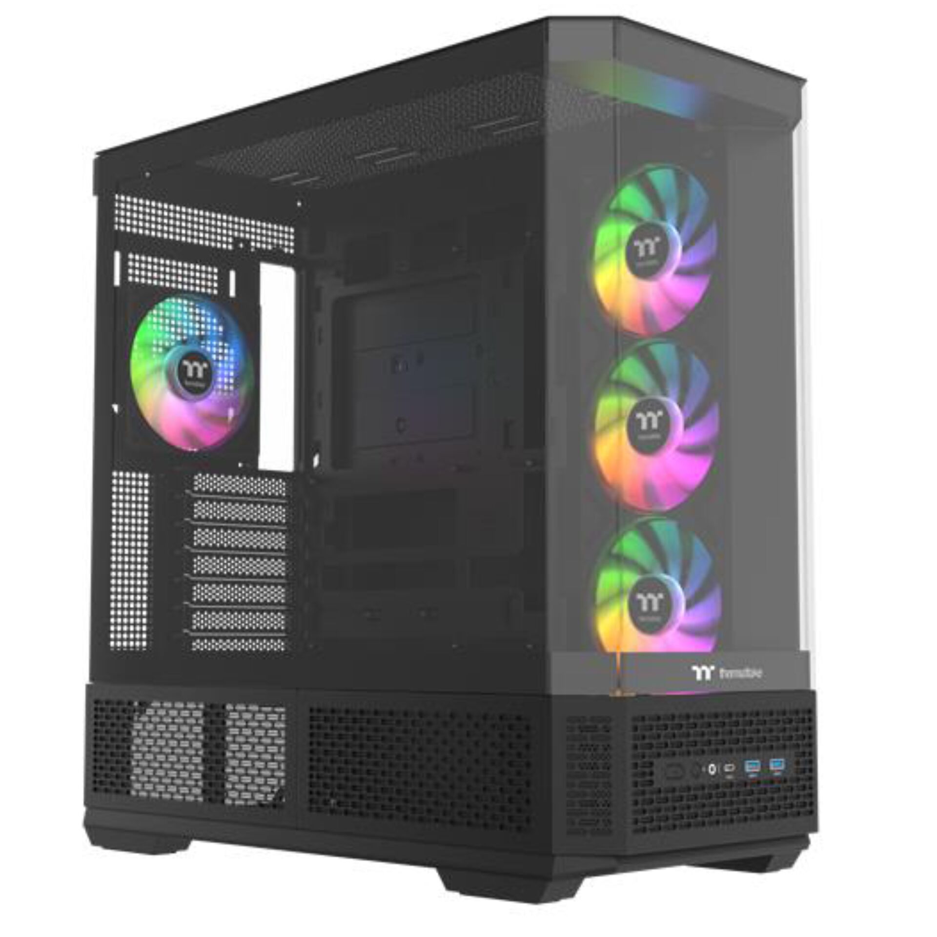 PC-Gehäuse, Mid-Tower, RGB-Lüfter, Glas-Seitenwand, Backplate-Schlitz