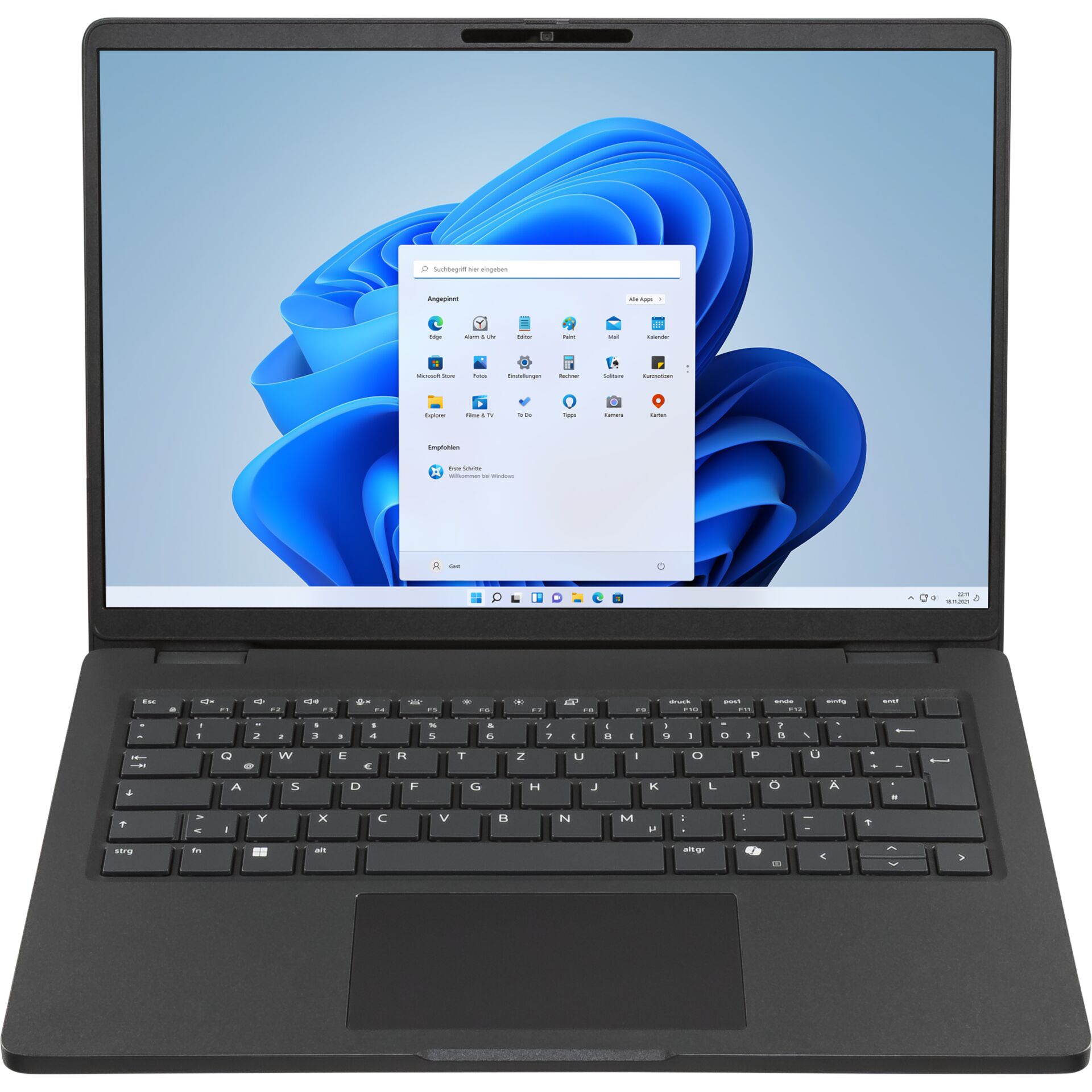 Laptop, Schwarzer Laptop, Windows Laptop, Tastatur, Touchpad