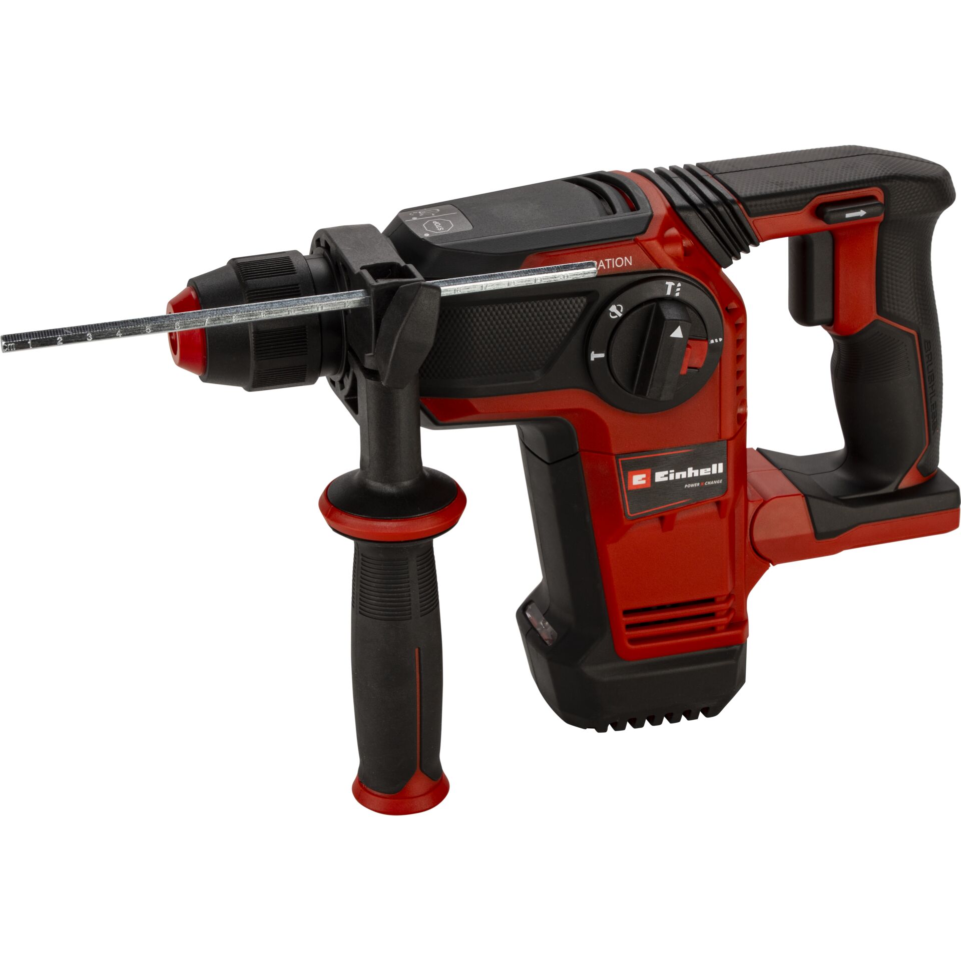 Bohrhammer, Akku-Bohrhammer, Rot Schwarz, Spiralbohrer, Drehknopf