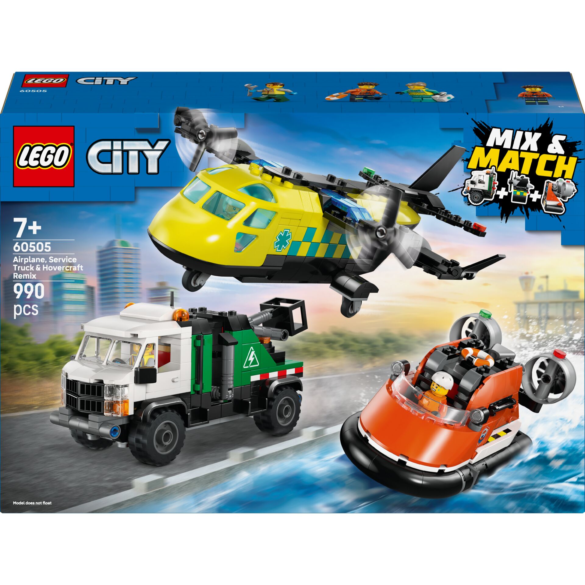 Helikopter, Polizei/Notarzt-Design, LKW-Roadster, Boote/Jet-Skiff, LEGO City