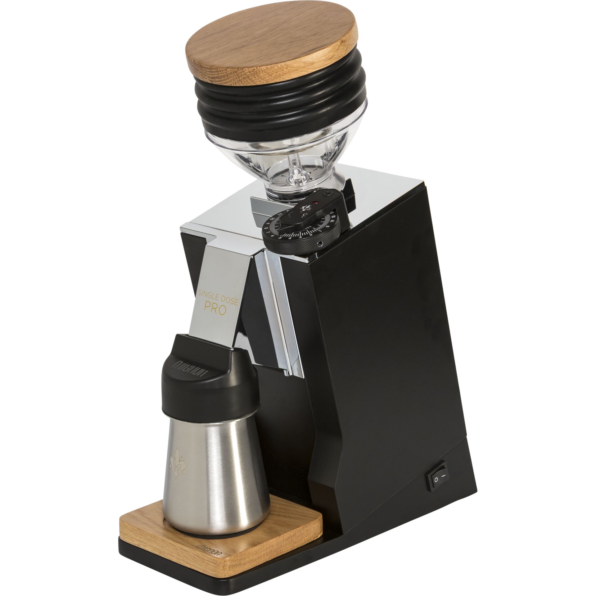 Kaffeemühle, Espressomühle, Holzdeckel, Manuelle Mühle, Gehäuse aus Kunststoff/Metall