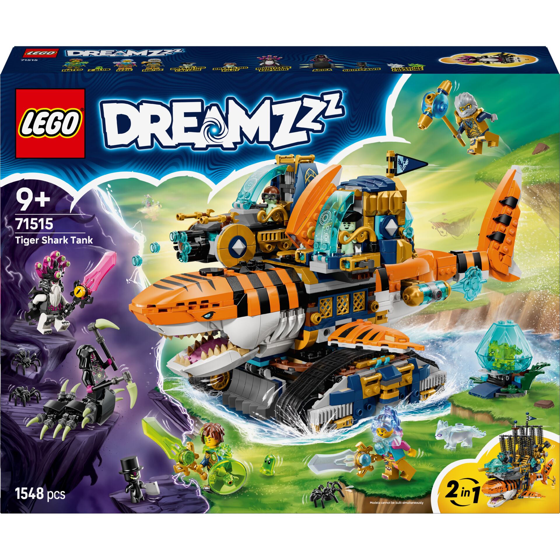 Lego, Dreamzz, Tiger Shark Tank, orange dragon, 1500+ pieces