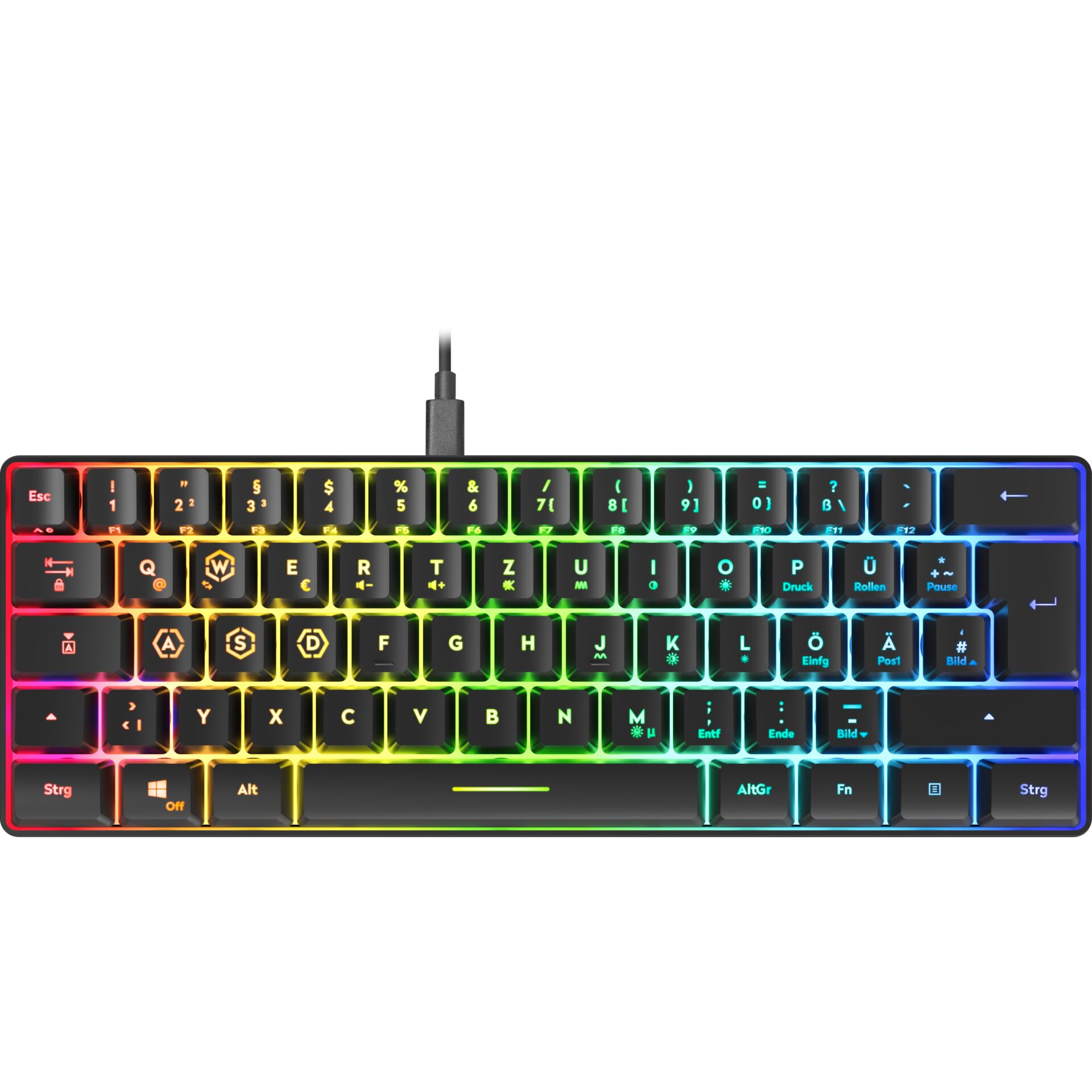 Speedlink LETOS RGB 60 Gaming  Keyboard, black - DE layout