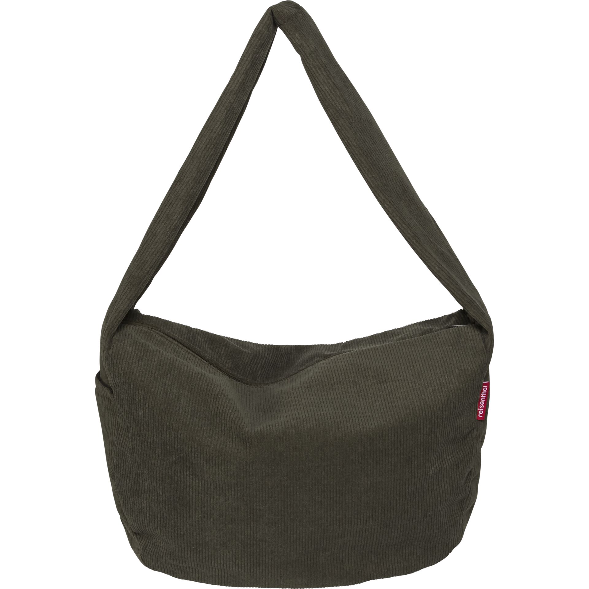 Henkeltasche, Corduroy, Olivegrün, Große Tasche, Schultergurt
