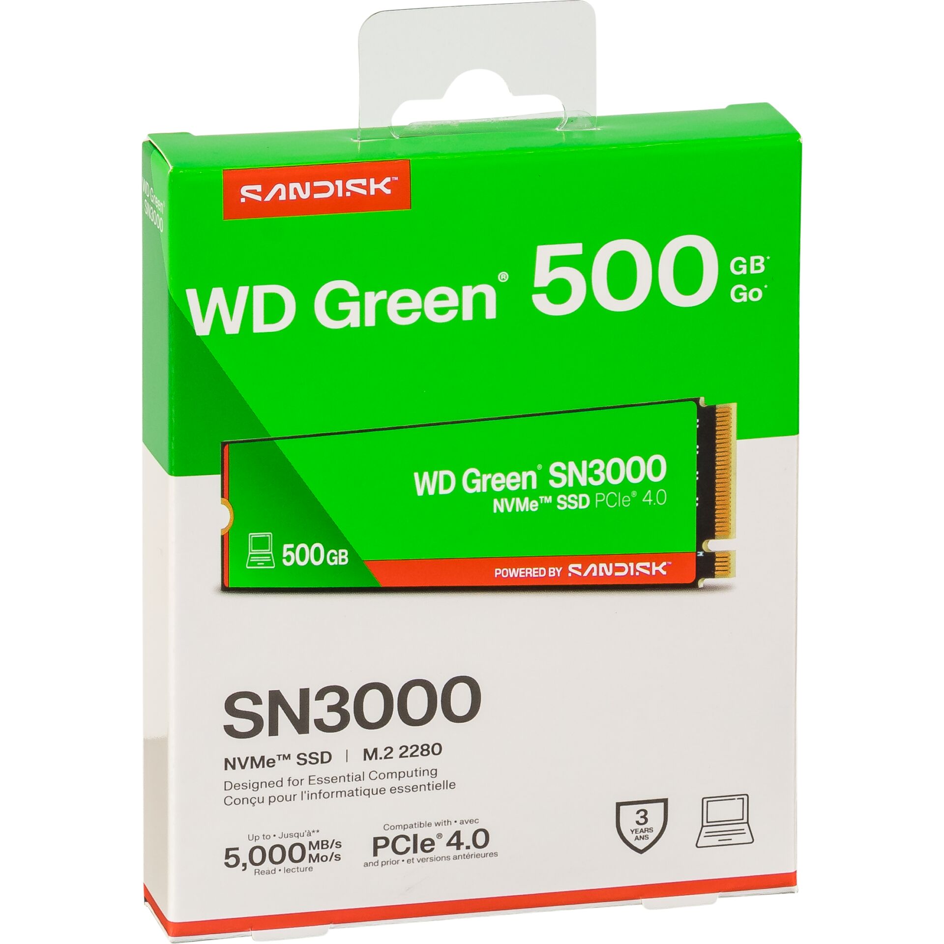 SSD, NVMe, M.2, 500GB, Grün