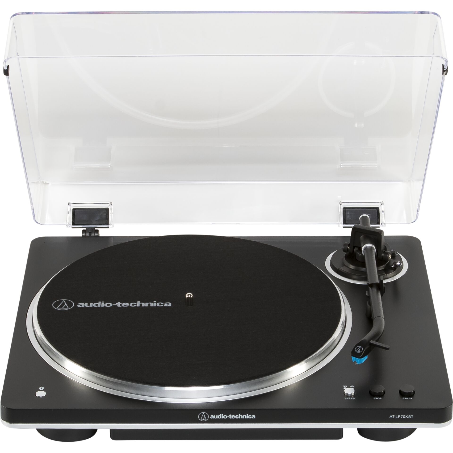 Plattenspieler, Turntable, Audiotechnica, Tonarm, Plattenspieler mit Abdeckung
