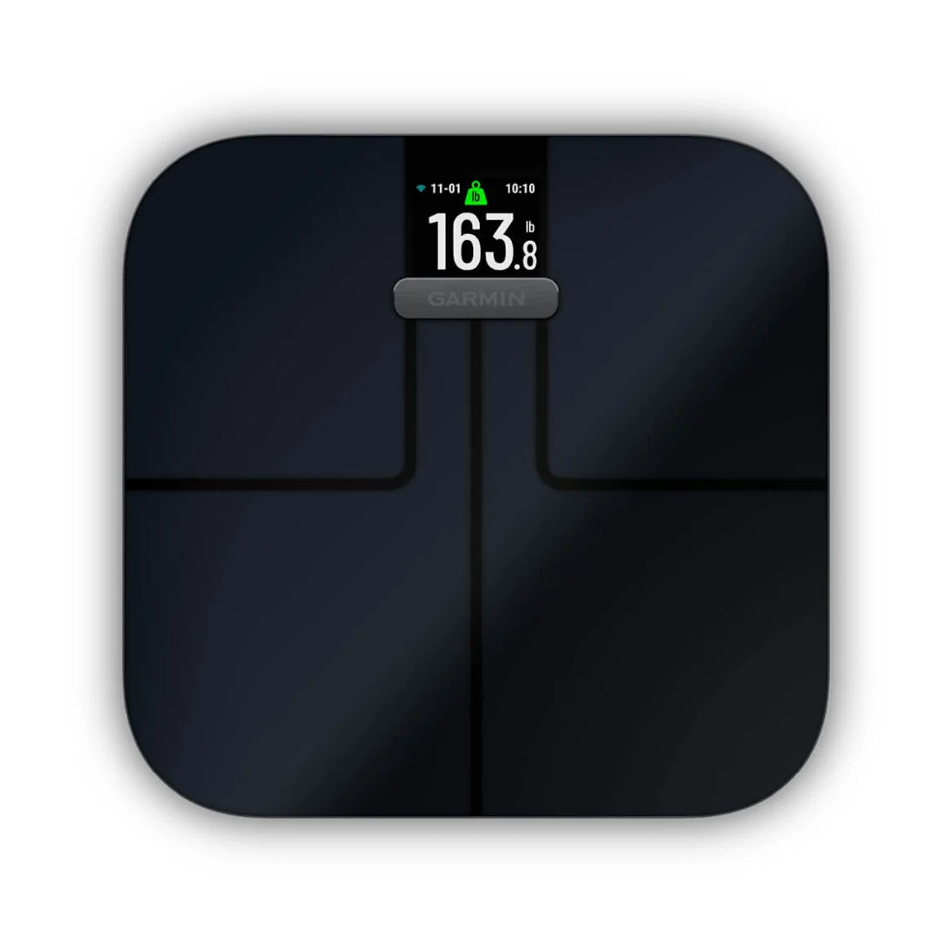 Körperfettwaage, Wadenwaage, Digitalkörperwaage, Schwarze Waage, Garmin Display