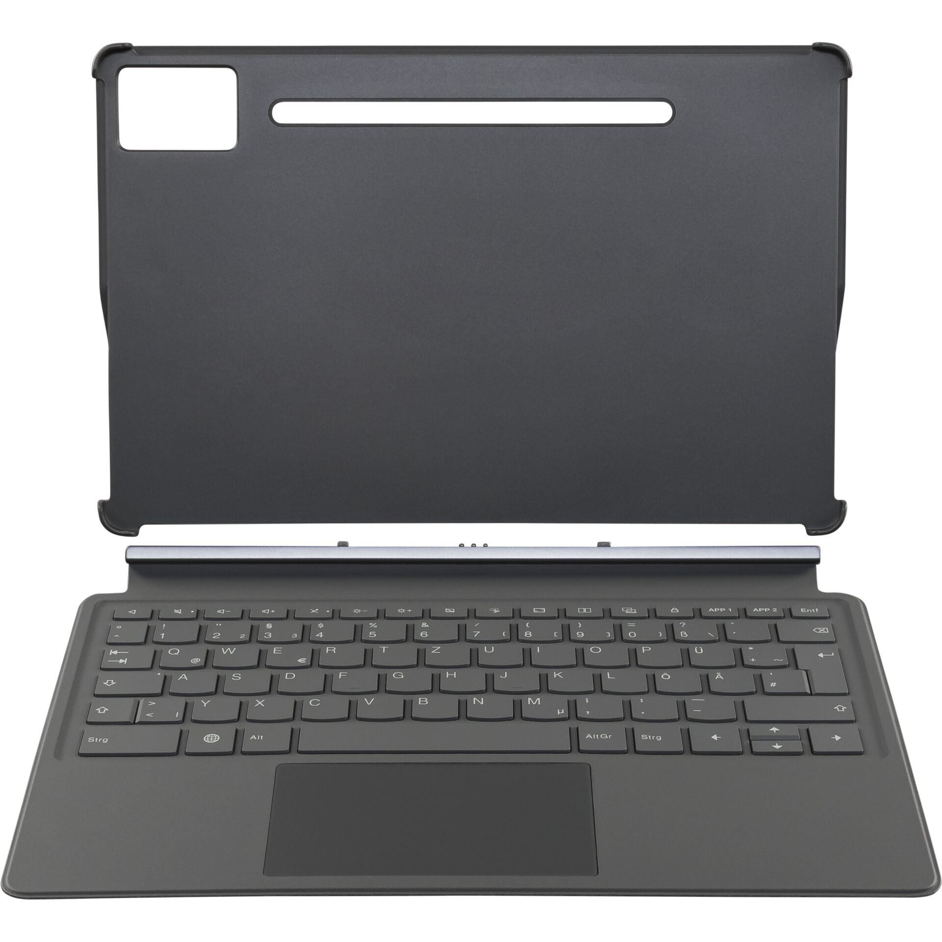 Tablet-Halterung, Tastaturcase, Klapp-Case, Bluetooth-Tastatur, Schwarz/Grau