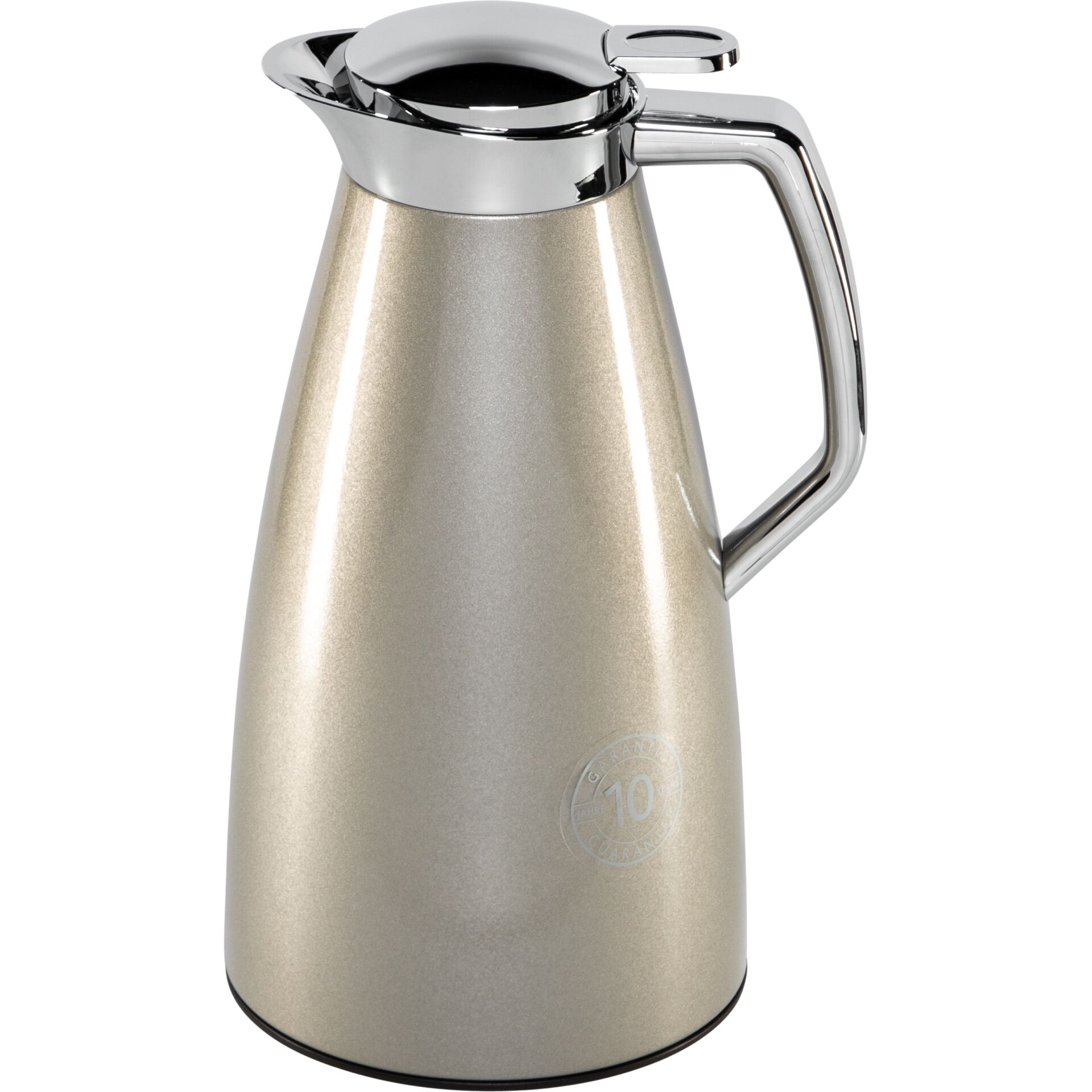 Thermoskanne, Vakuumflasche, Edelstahl, Spitzes Design, Beige-glasur