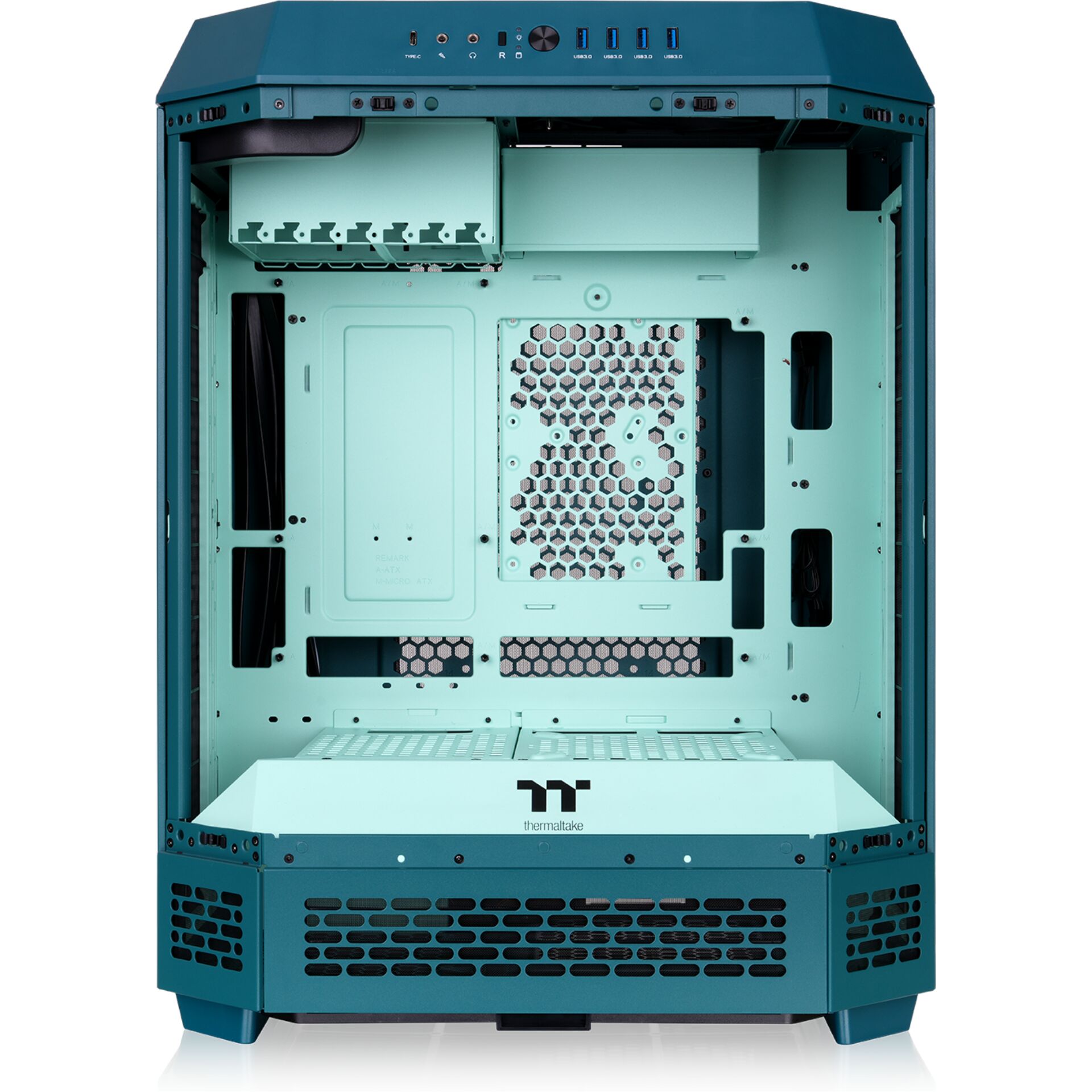 PC-Gehäuse, Mid-Tower, Türkis, Mesh-Vorderseite, Thermaltake