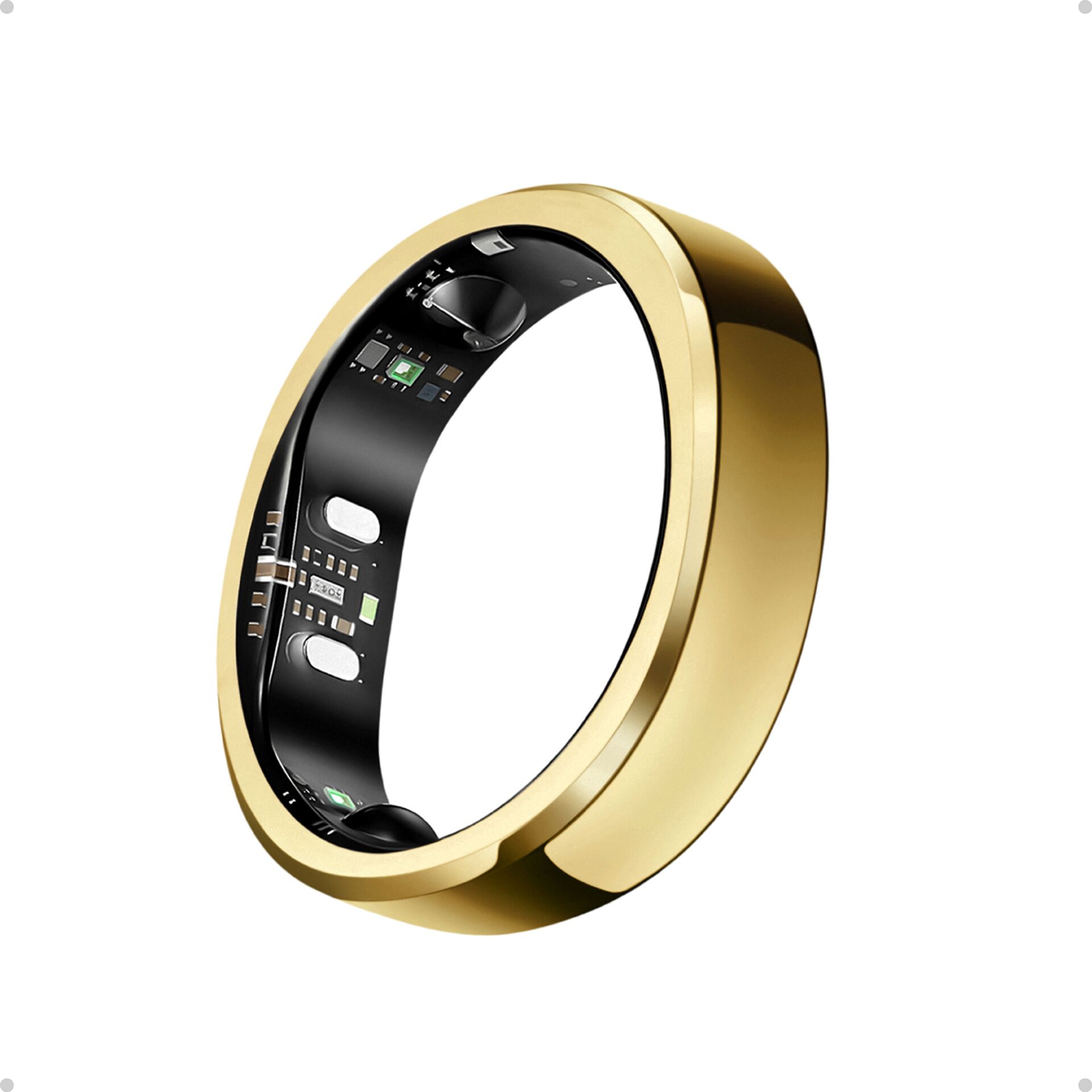 Smart-Ring, Goldfarbig, Metallband, Innere Schaltung, Ringsdesign
