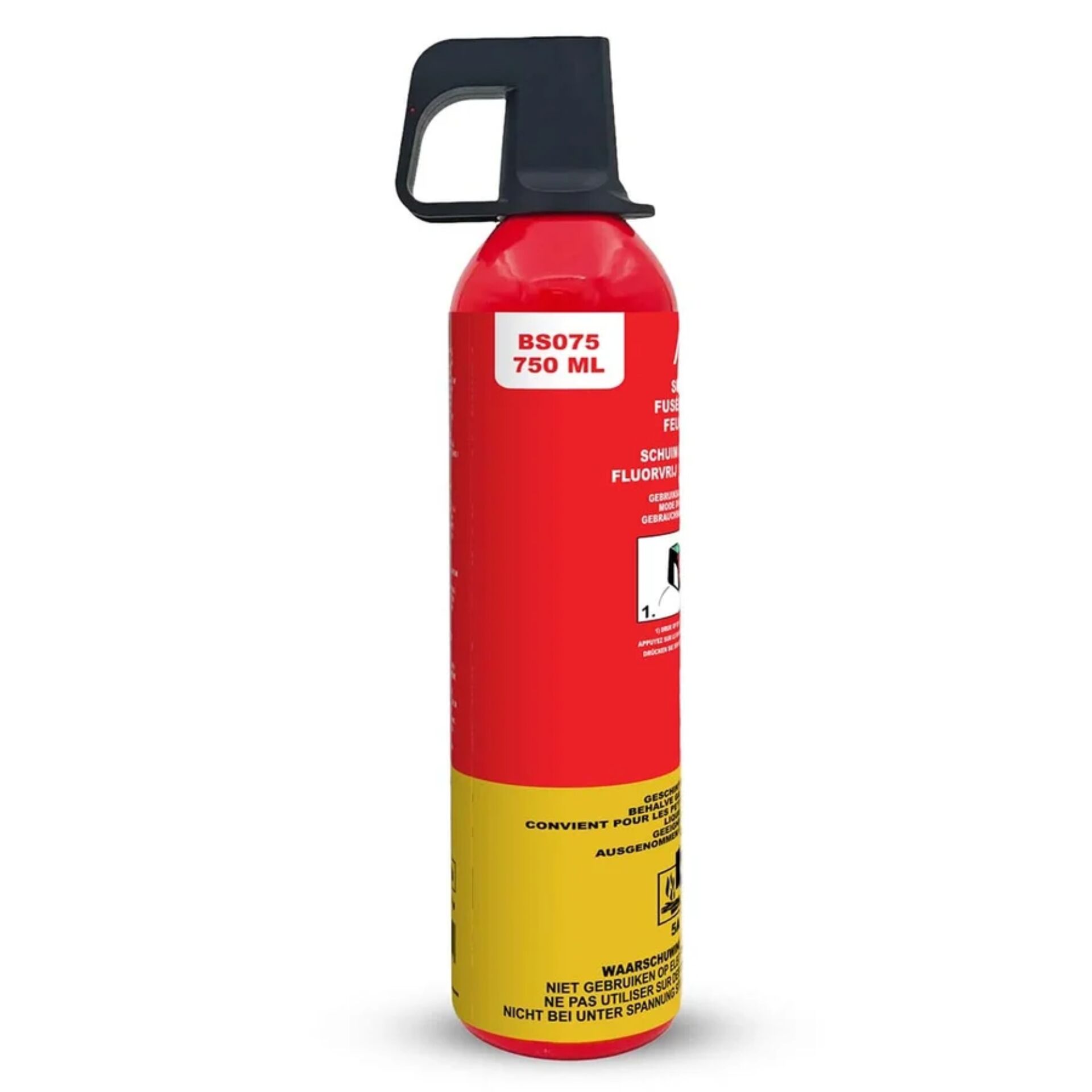 Feuerlöscher, 750 ml, Rot, Gelb, Kunststoffgriff