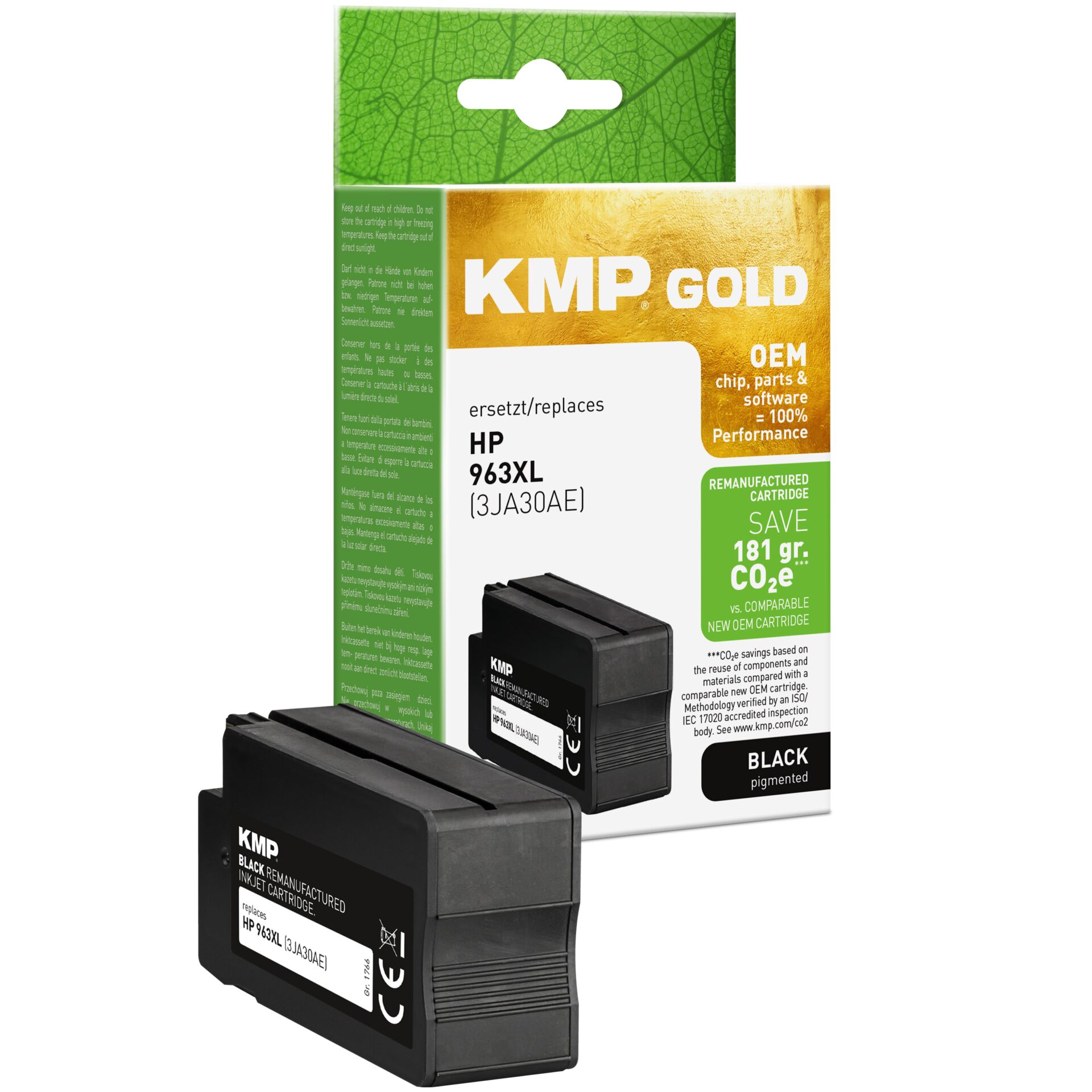 Adapter, Elektronik, Tintenpatrone, HP 963XL, Schwarz, Refurbished, KMP Gold
