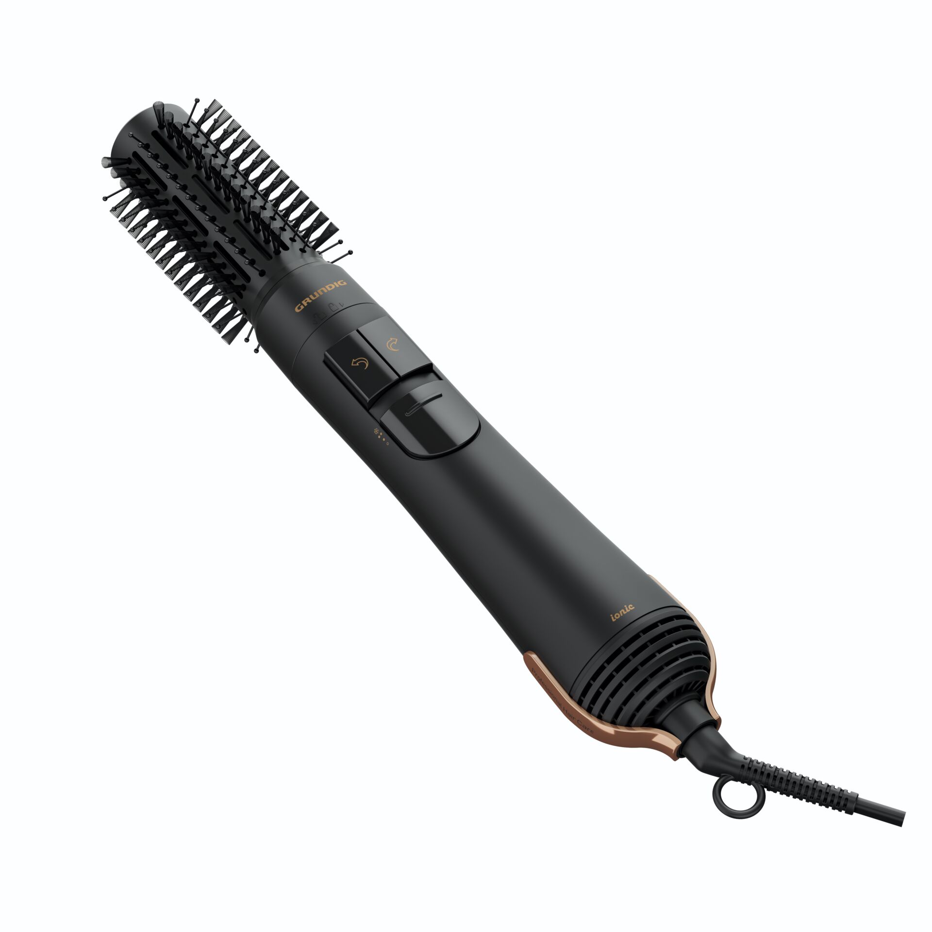 Haarbürste, Föhnbürste, Rotationsbürste, Kabelgebunden, Schwarz