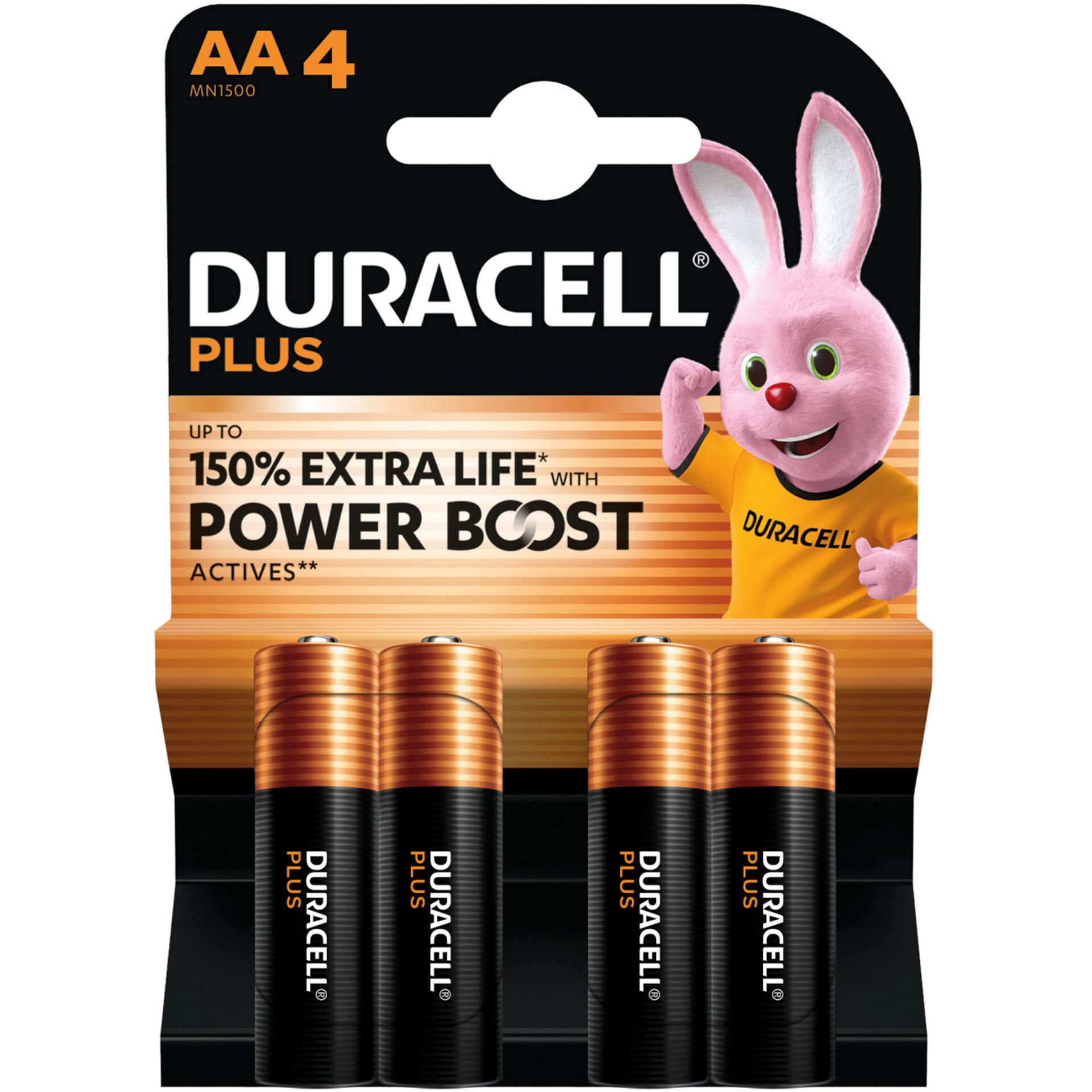 1x4 Duracell Plus Power Boost  Mignon MN1500 AA LR6 1,5V