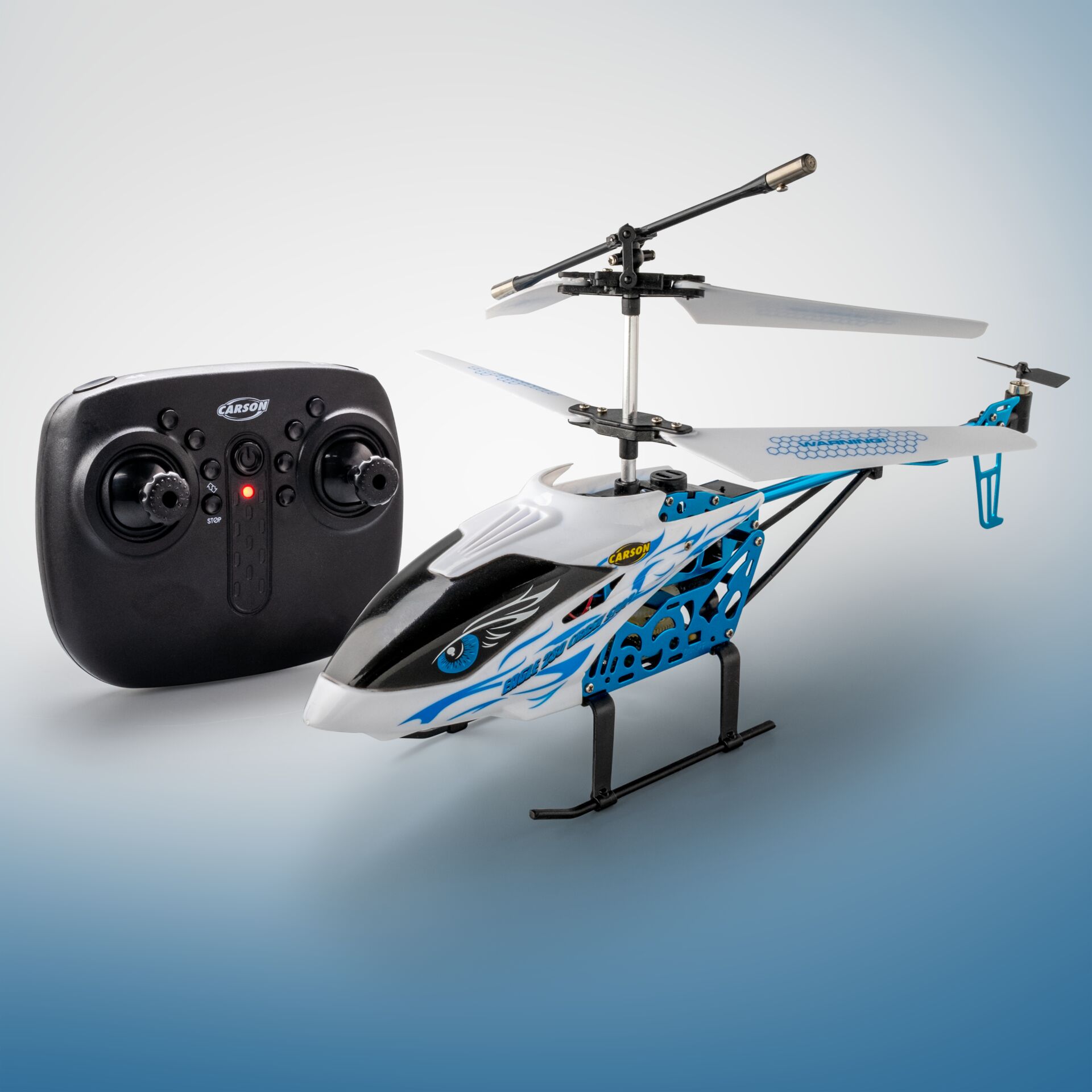 Fernlenkheli, Helikopter, RC-Helikopter, Kunststoff, Blau-weiß