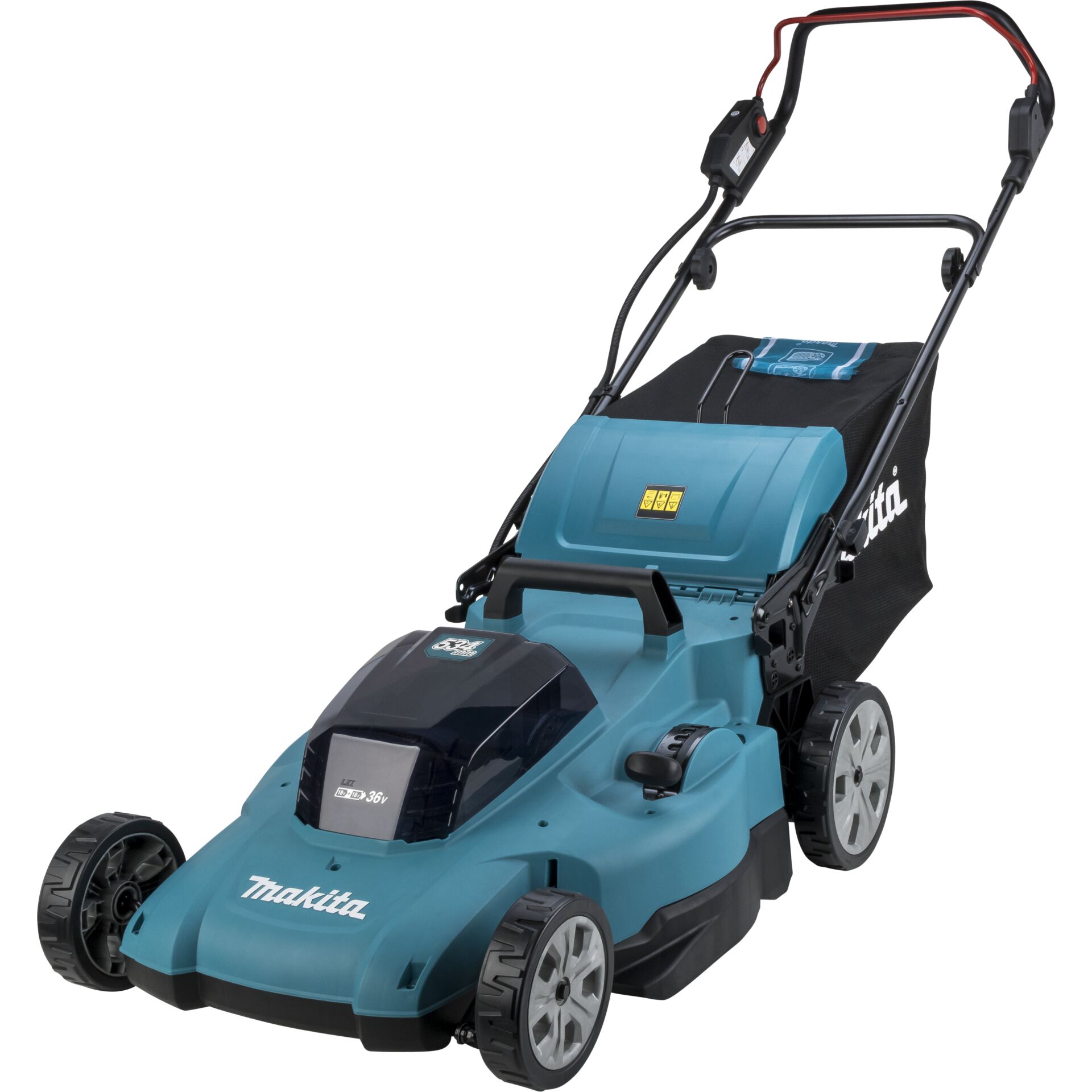 Rasenmäher, Motorbetrieben, Akku, Frontansicht, Makita