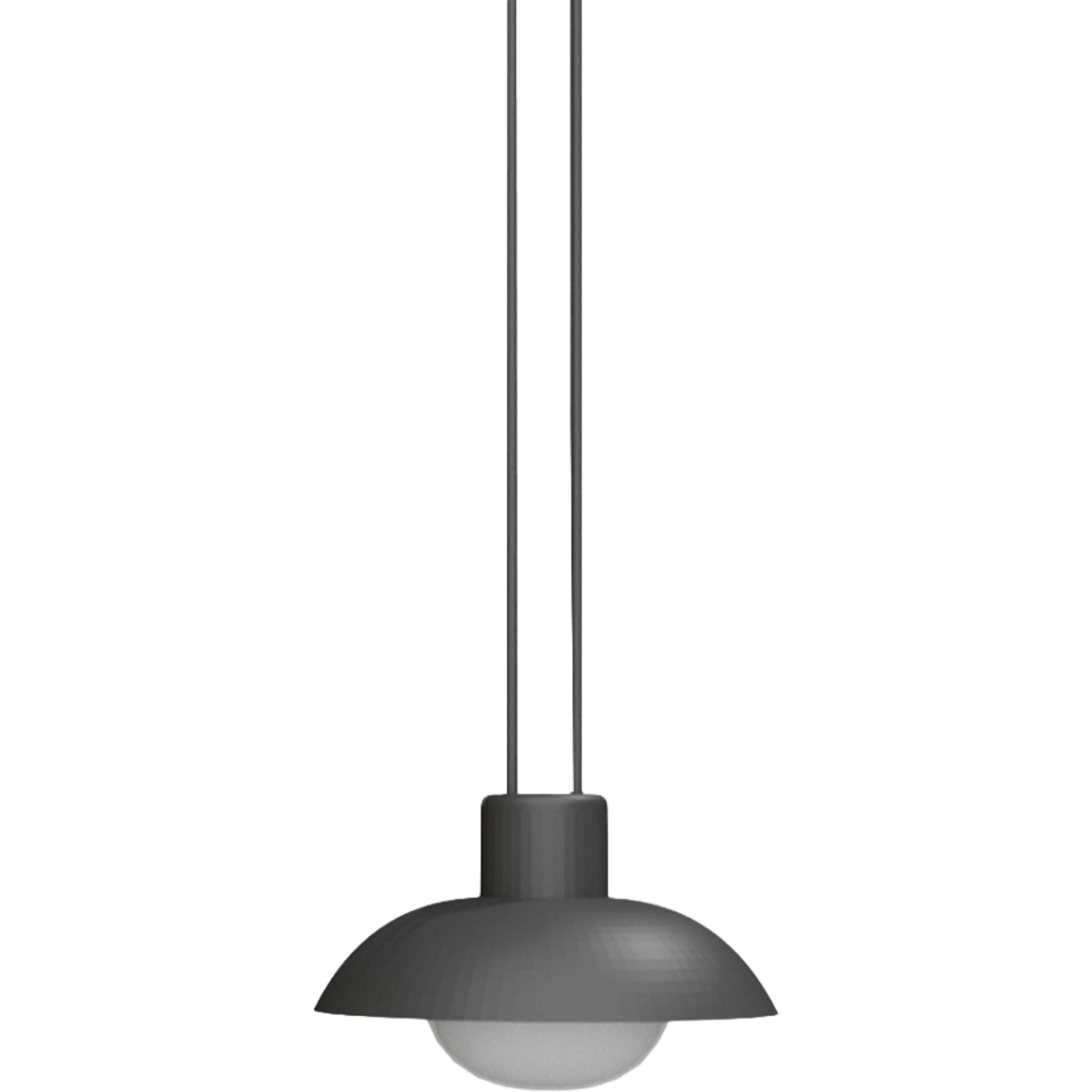 Hängelampe, Metall, Grau, Rundschirm, Glühbirne