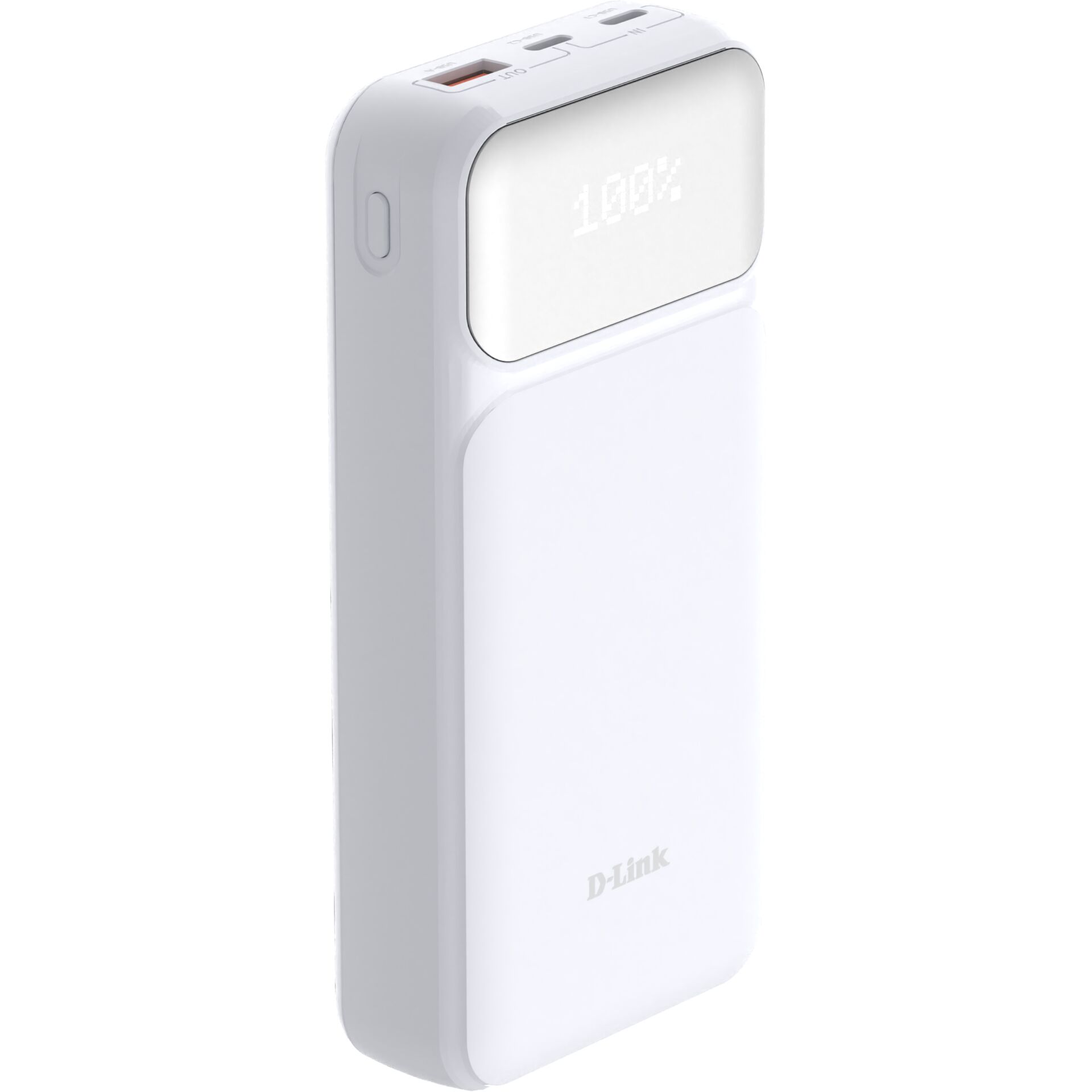 Powerbank, USB-C, Weiß, Digitale Anzeige, D-Link