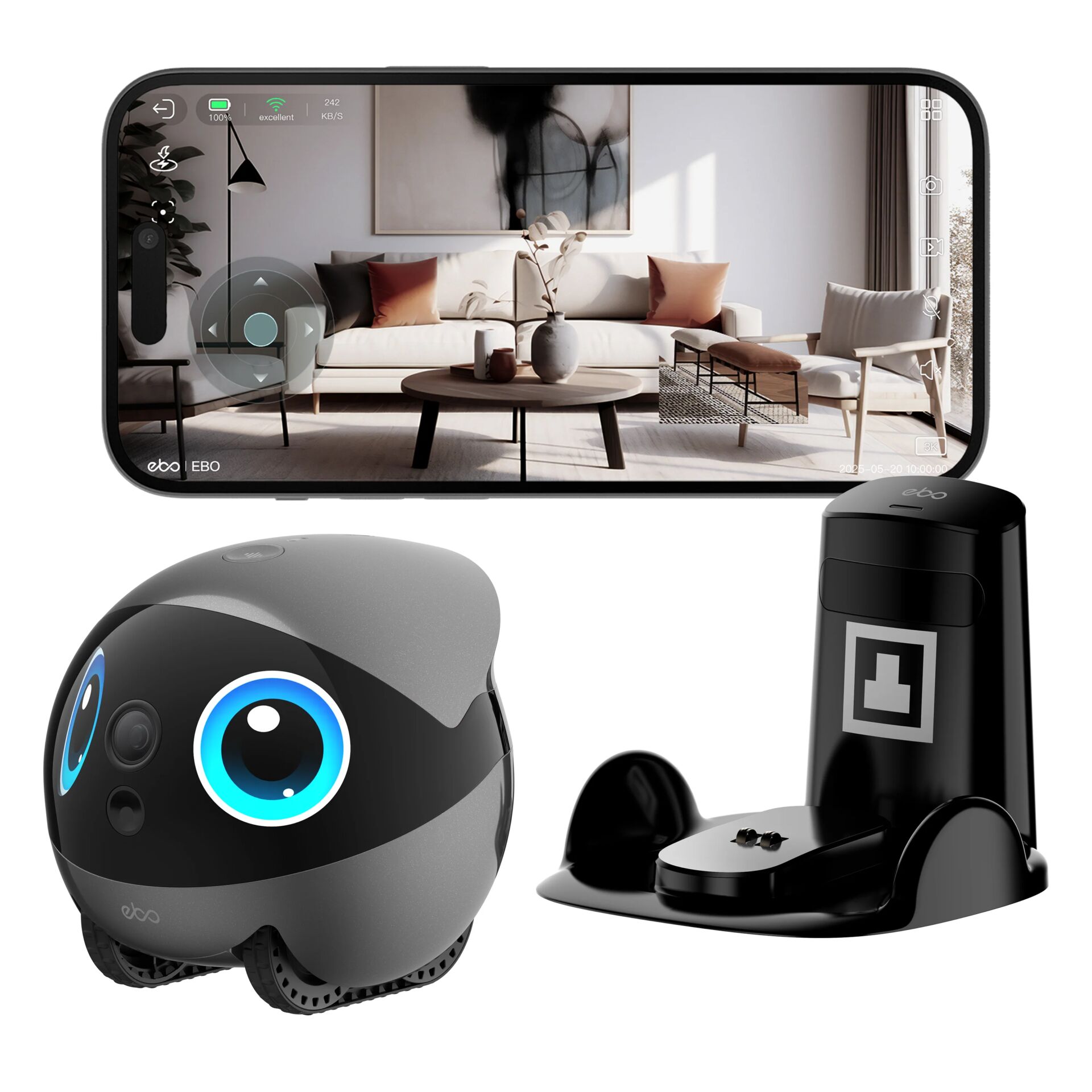 Roboter, Kamera, Ladestation, Smartspielzeug, androide Roboter