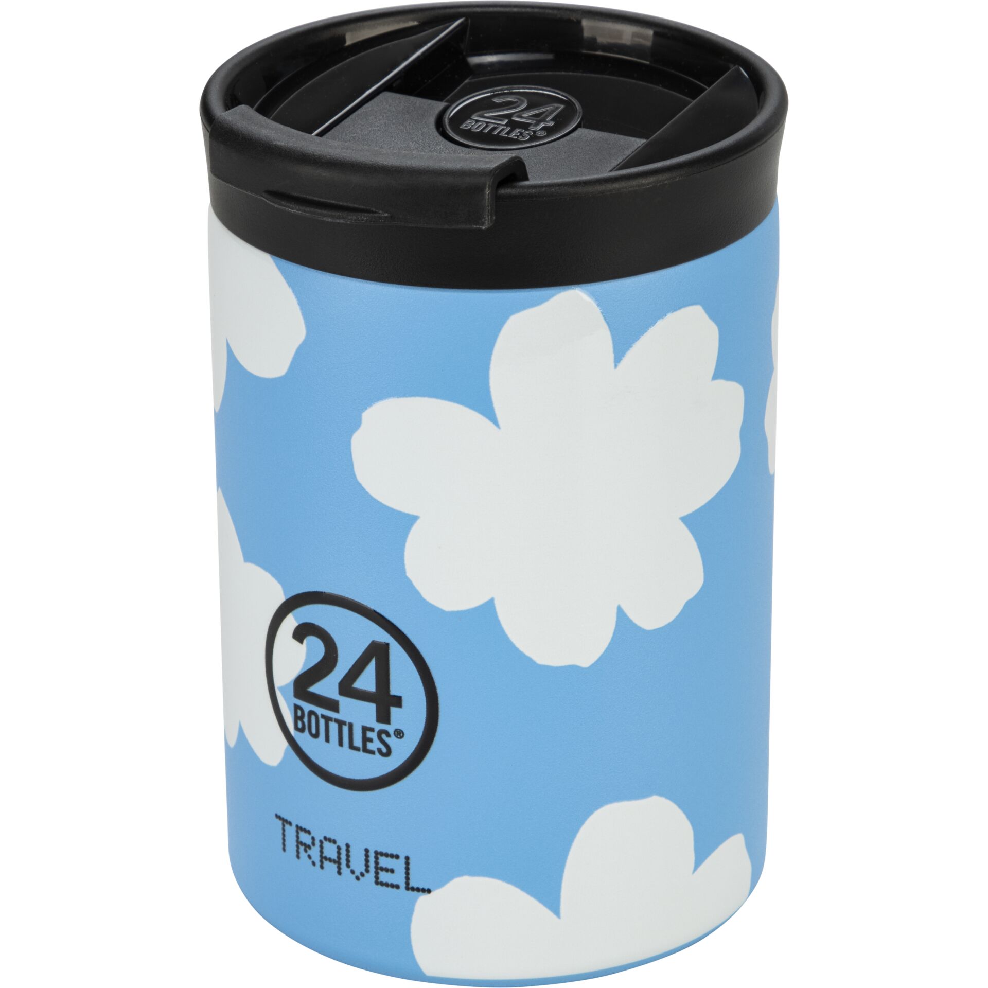 Reisebecher, Isolierung, Trinkflasche, Blumenmuster, Blau