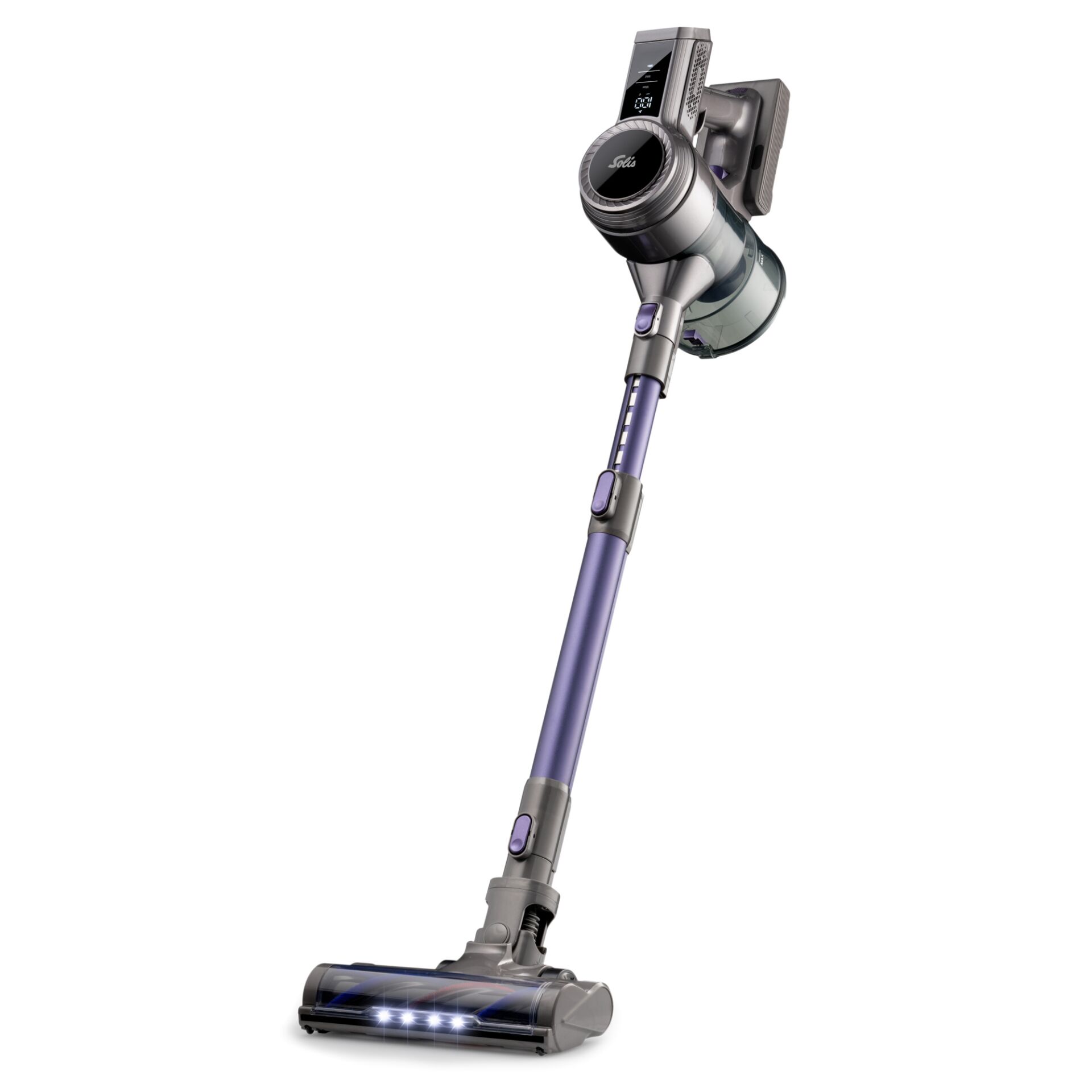 Akkusauger, Stielstaubsauger, Konstruktion, violett, LED-Licht