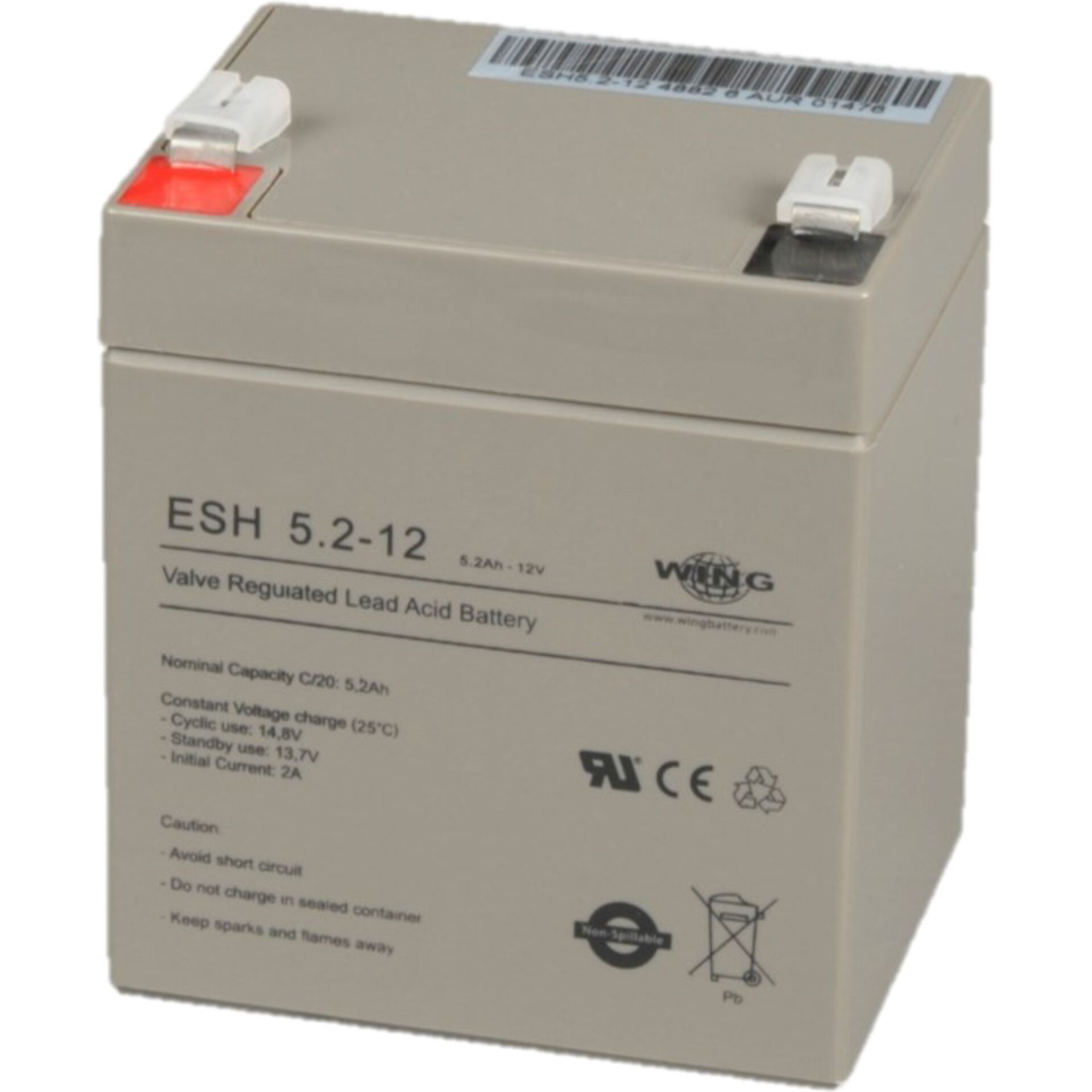 Blei-Säure Akku, Ventilreguliert, ESH 5.2-12, 12V, Batterie