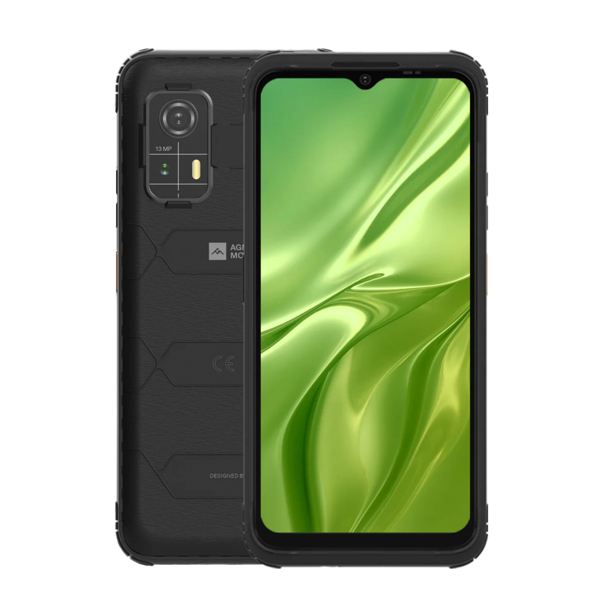 Smartphone, Backside camera, Protective case, Notch display, Green screen