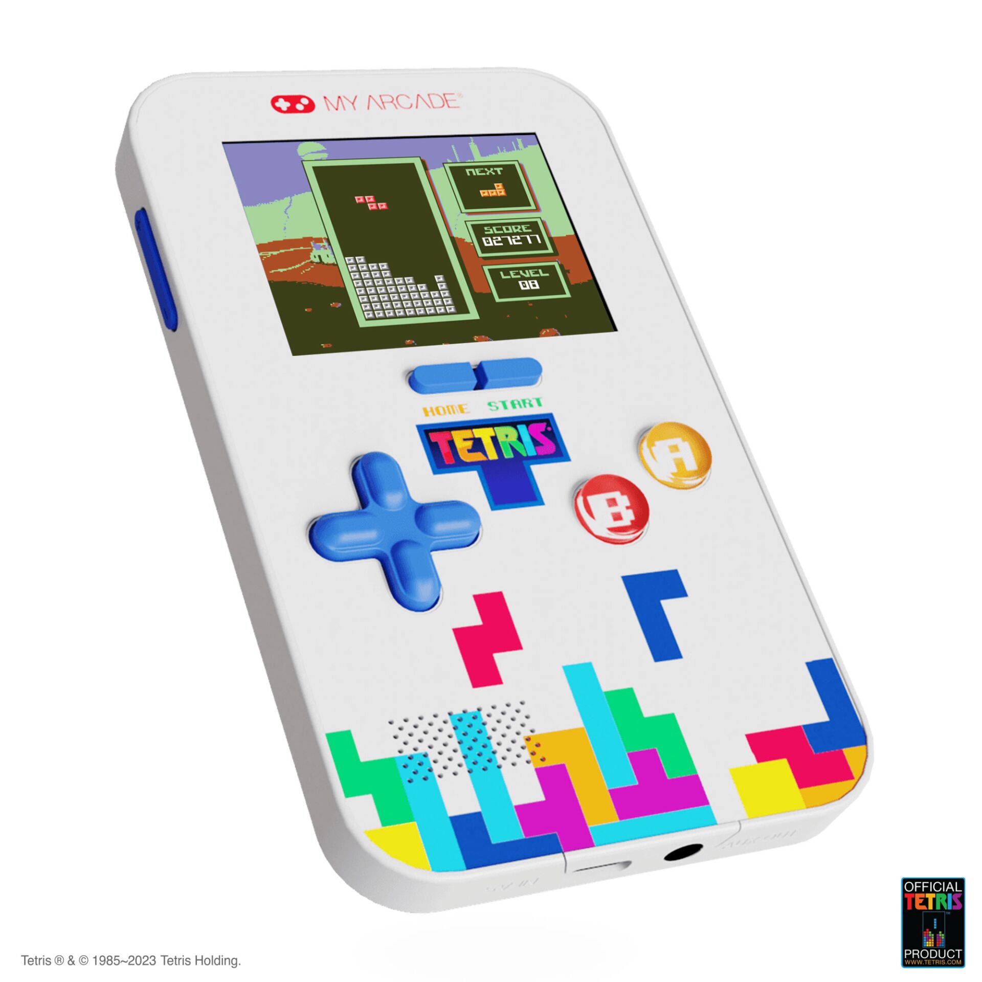 handheld console, gaming device, Tetris, farbige design, portables Handheld