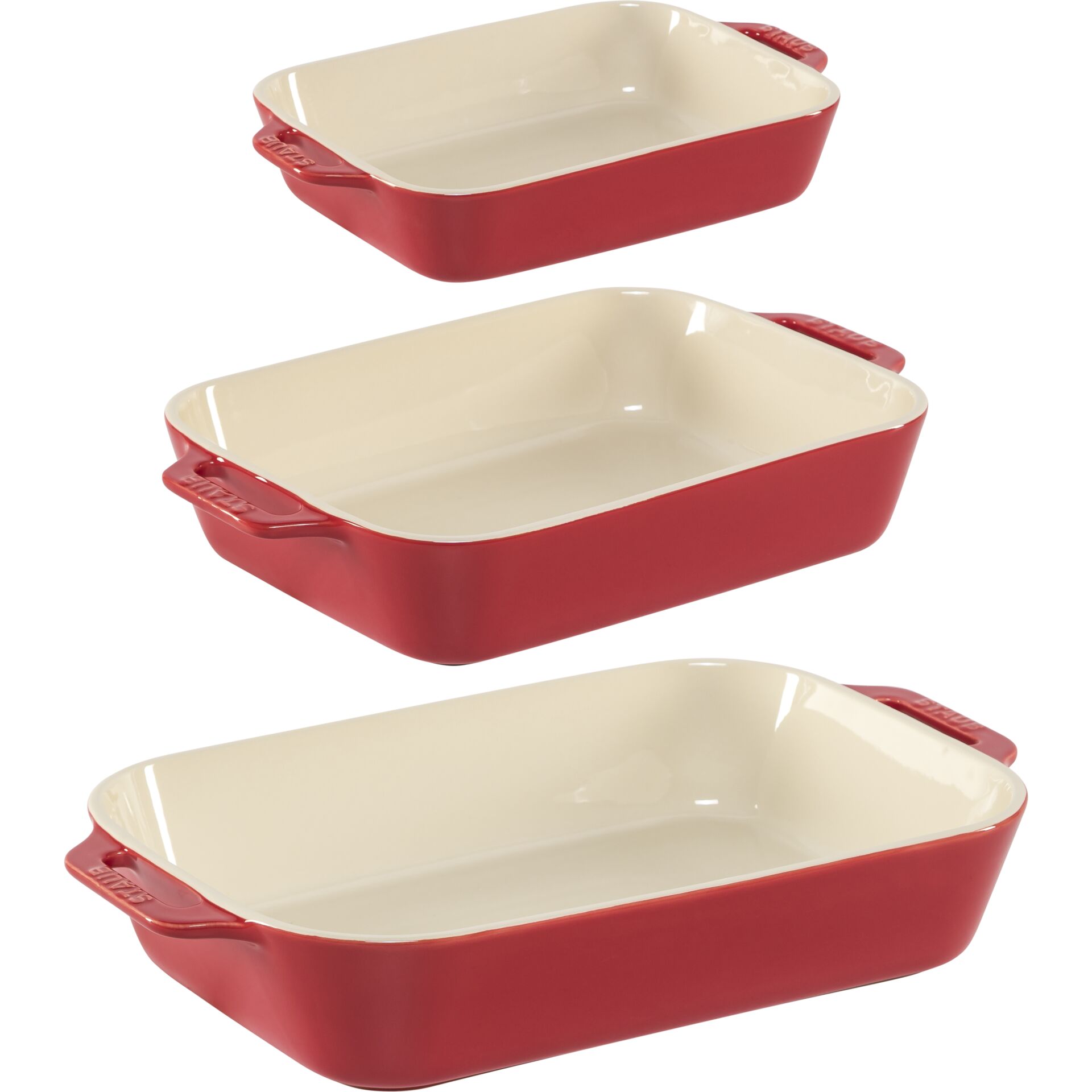 Auflaufform, Backform, Gebacken-Set, Rot-Weiß, Ofenform