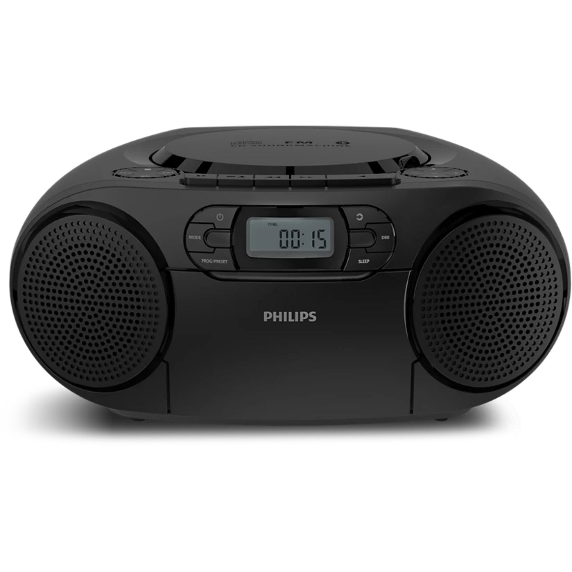 Radio, Boombox, Digitaluhr, Schwarz, Doppel Lautsprecher, Tischradio, Philips, Kassettent?