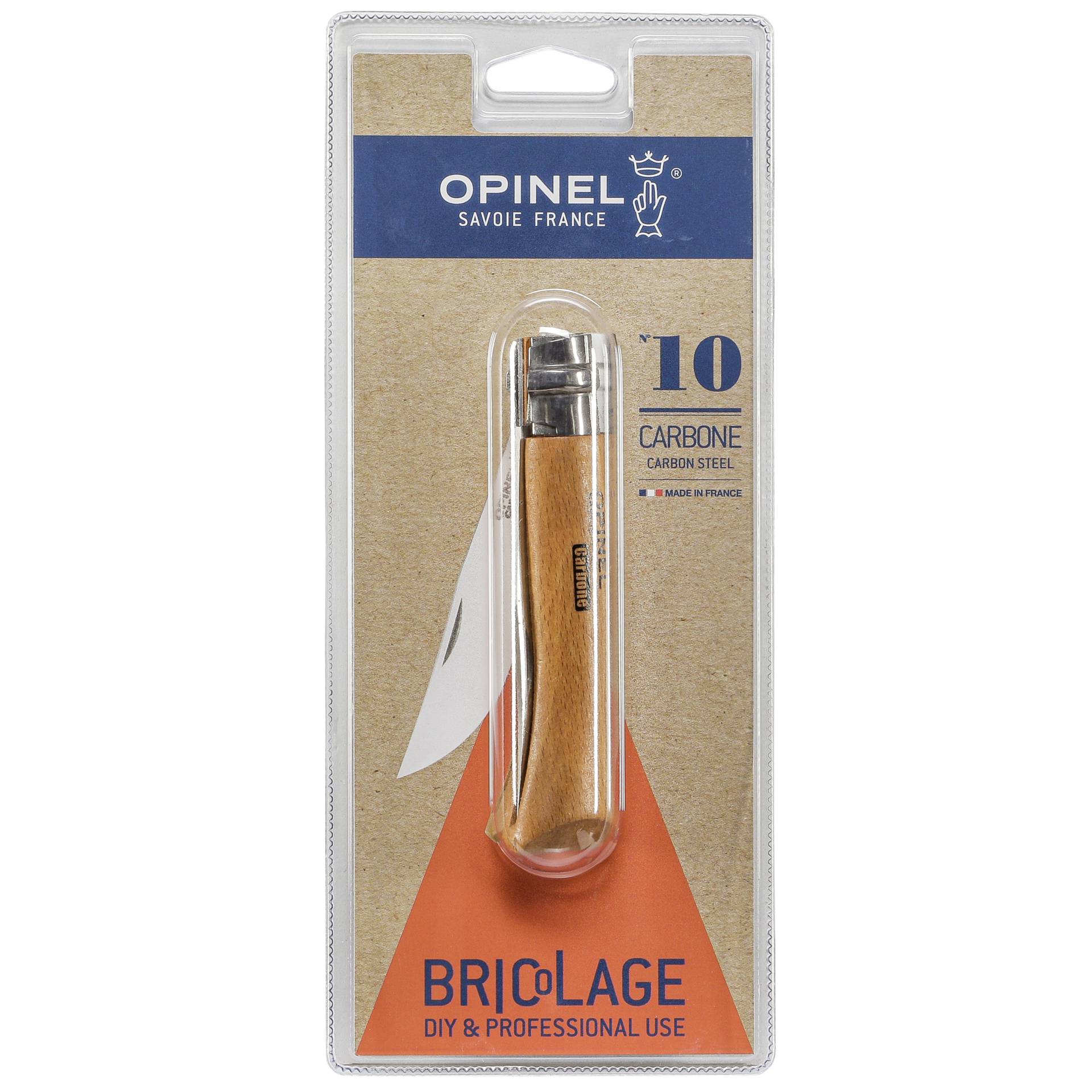 Opinel Taschenmesser No. 10  Carbonklinge mit Holzgriff