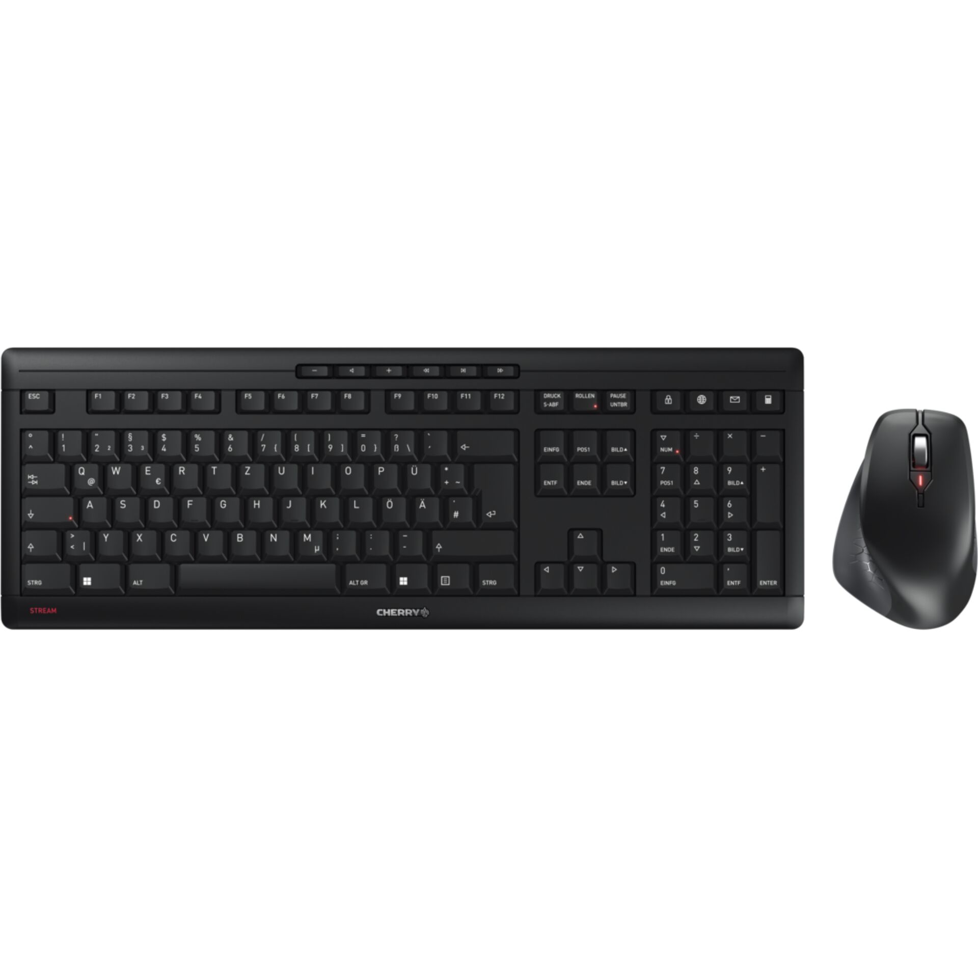 Tastatur, Kabellose Tastatur, QWERTZ, Schwarz, Mausset