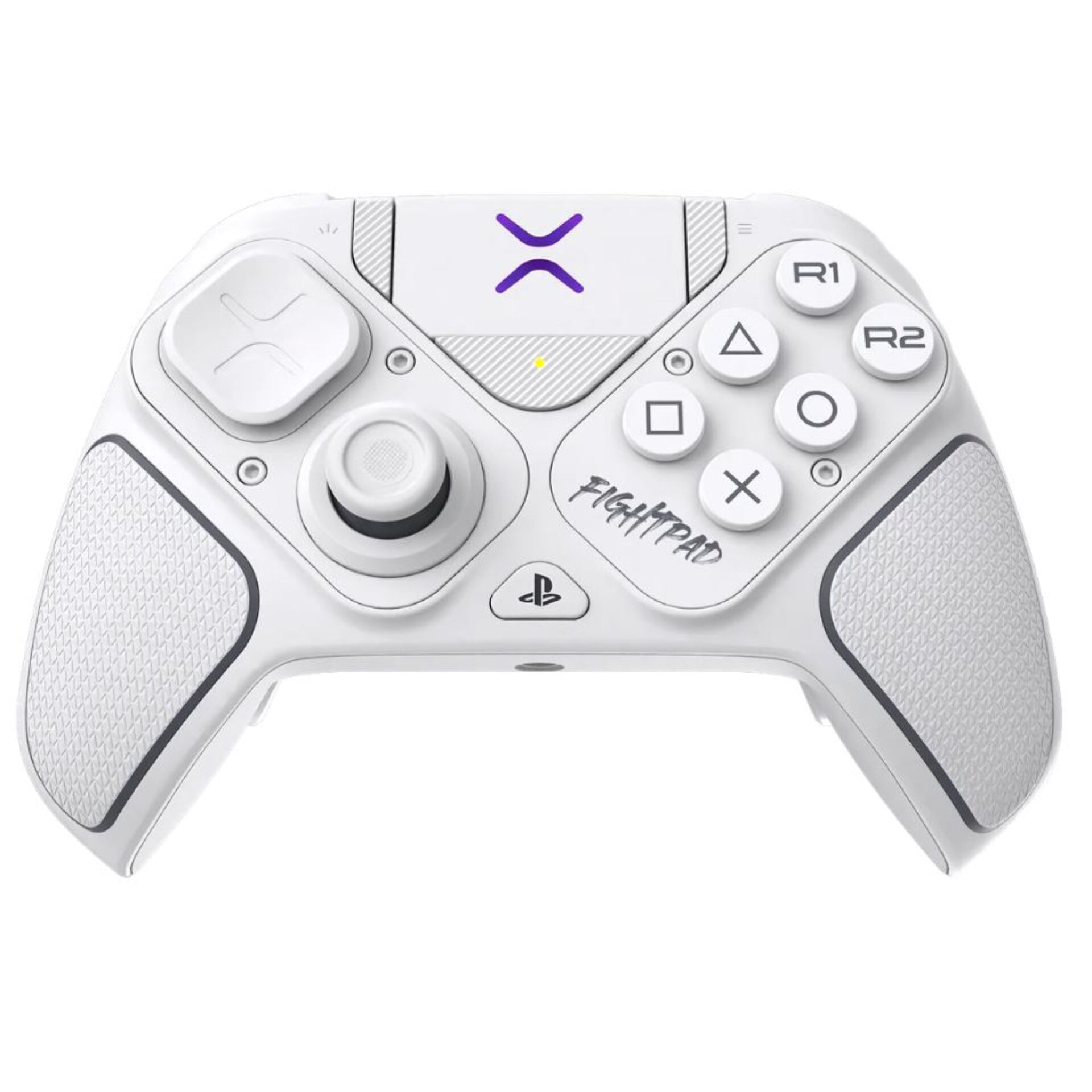 PlayStation 5-Controller, DualSense-Controller, weißer Controller, Fightpad-Branding, Tasten-Features