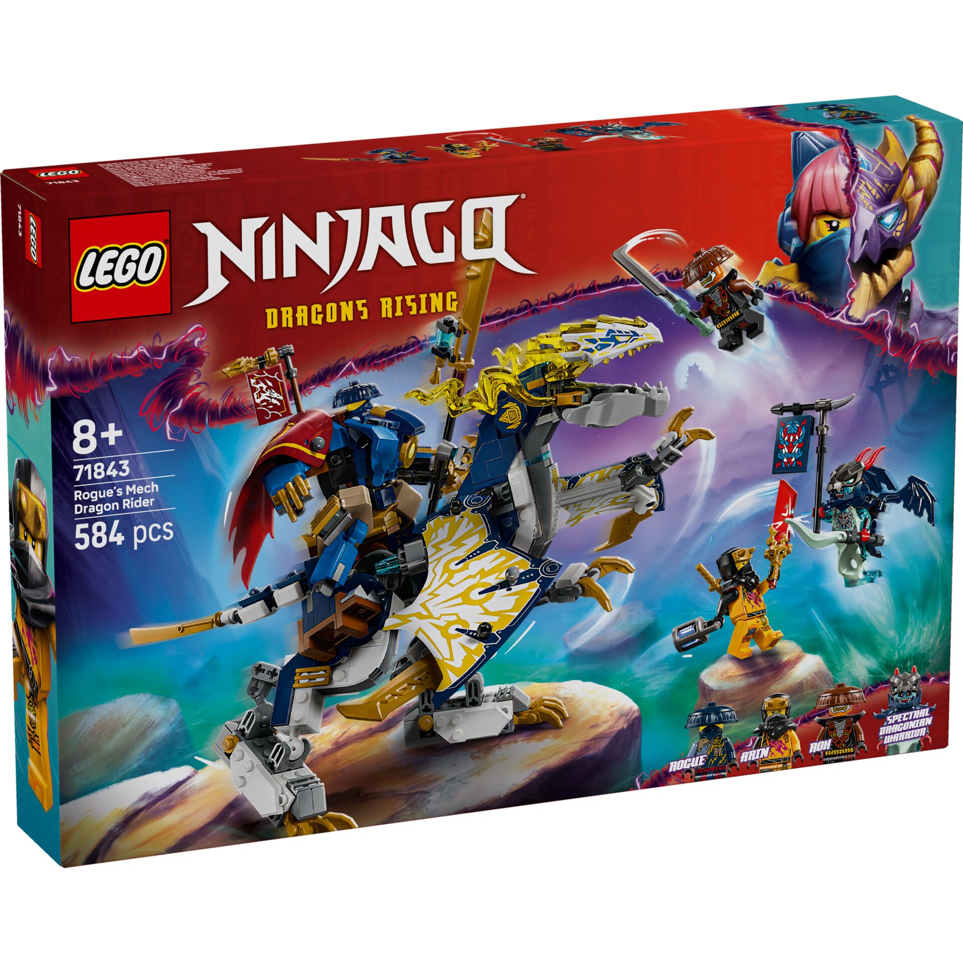 Lego, Ninjago, Dragons Rising, Rogue’s Mech Dragon Rider, 584 pcs