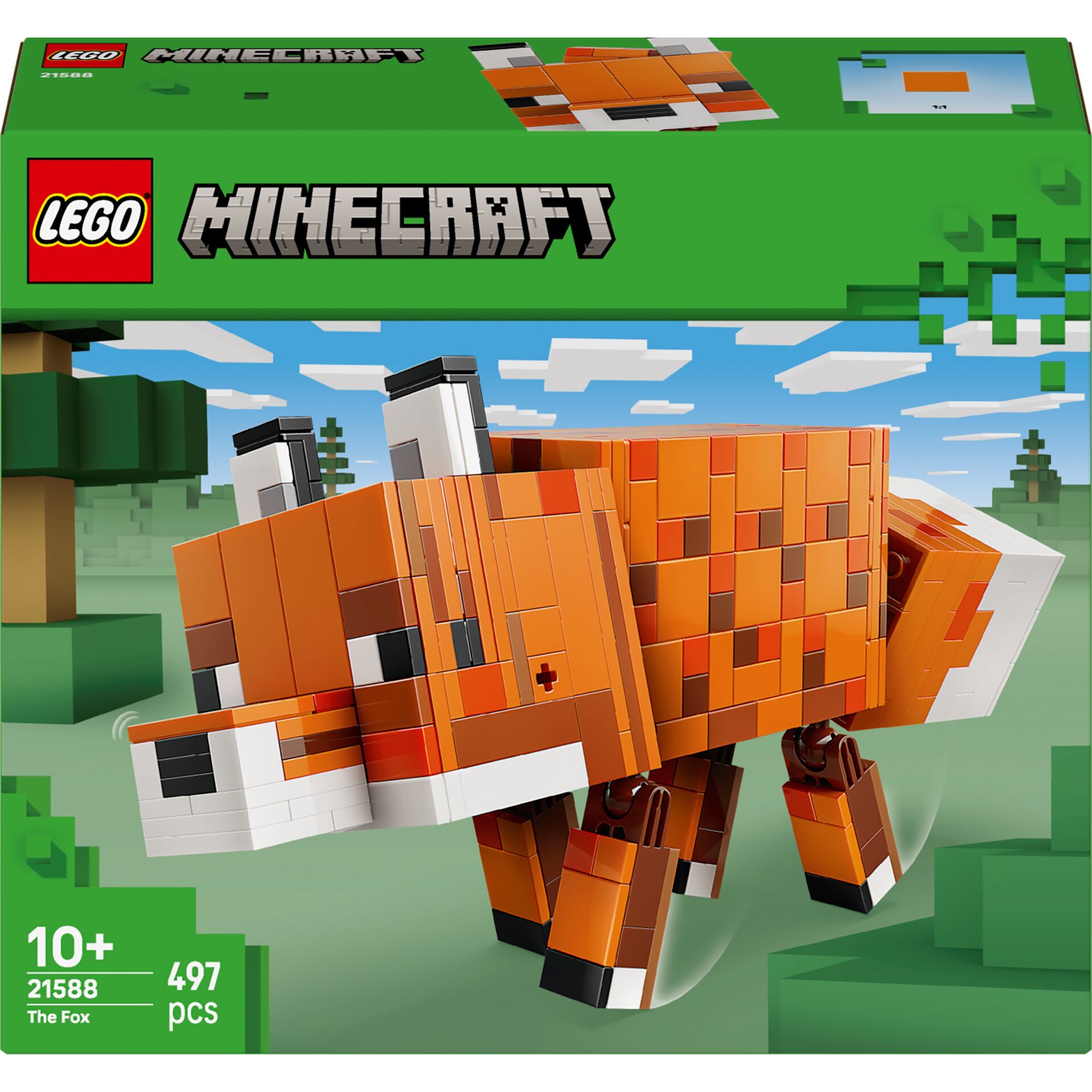 lego, minecraft, fuchs, orange, bausteine