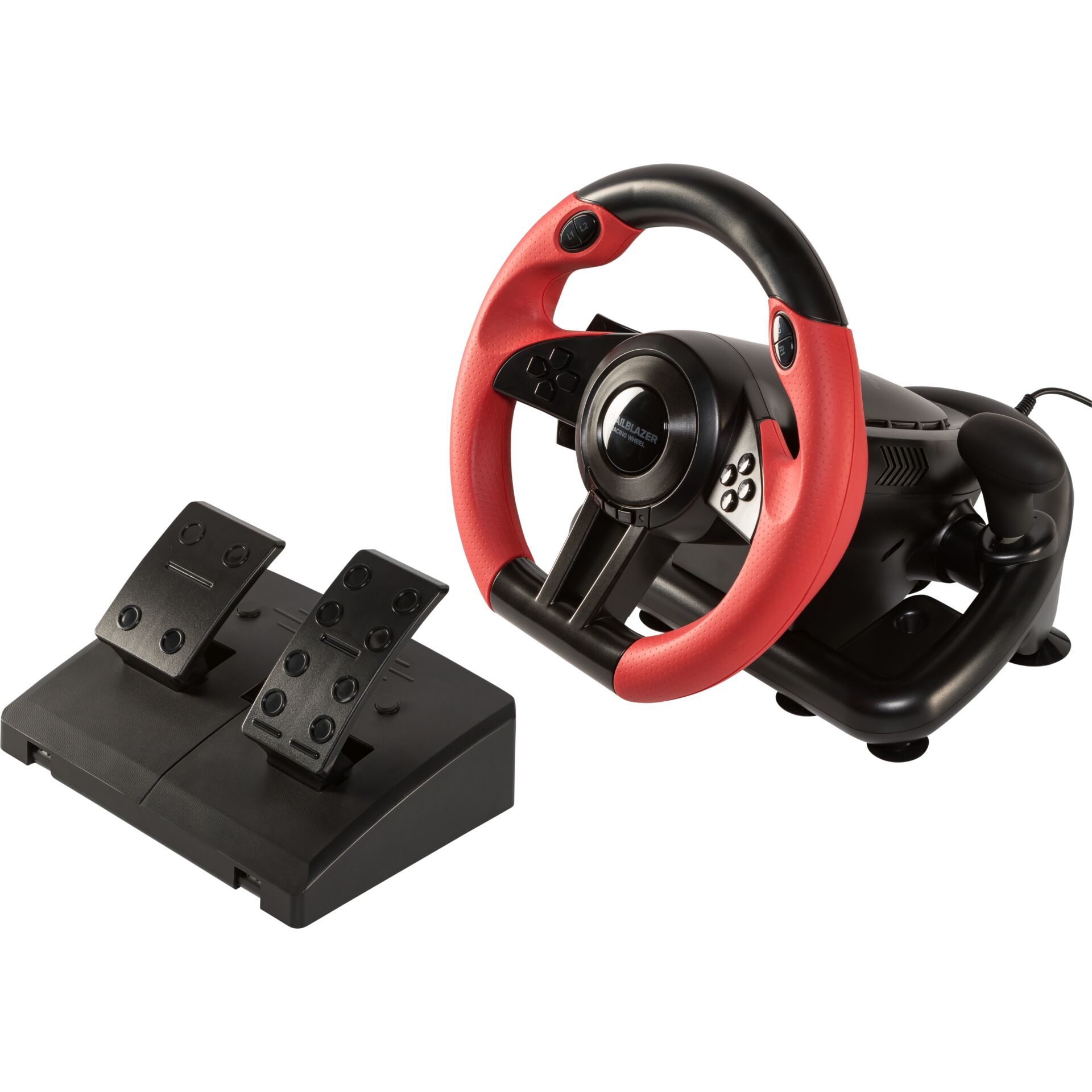 Gaming wheel, Pedale, Lenkrad, USB-Anschluss, Rot Schwarz