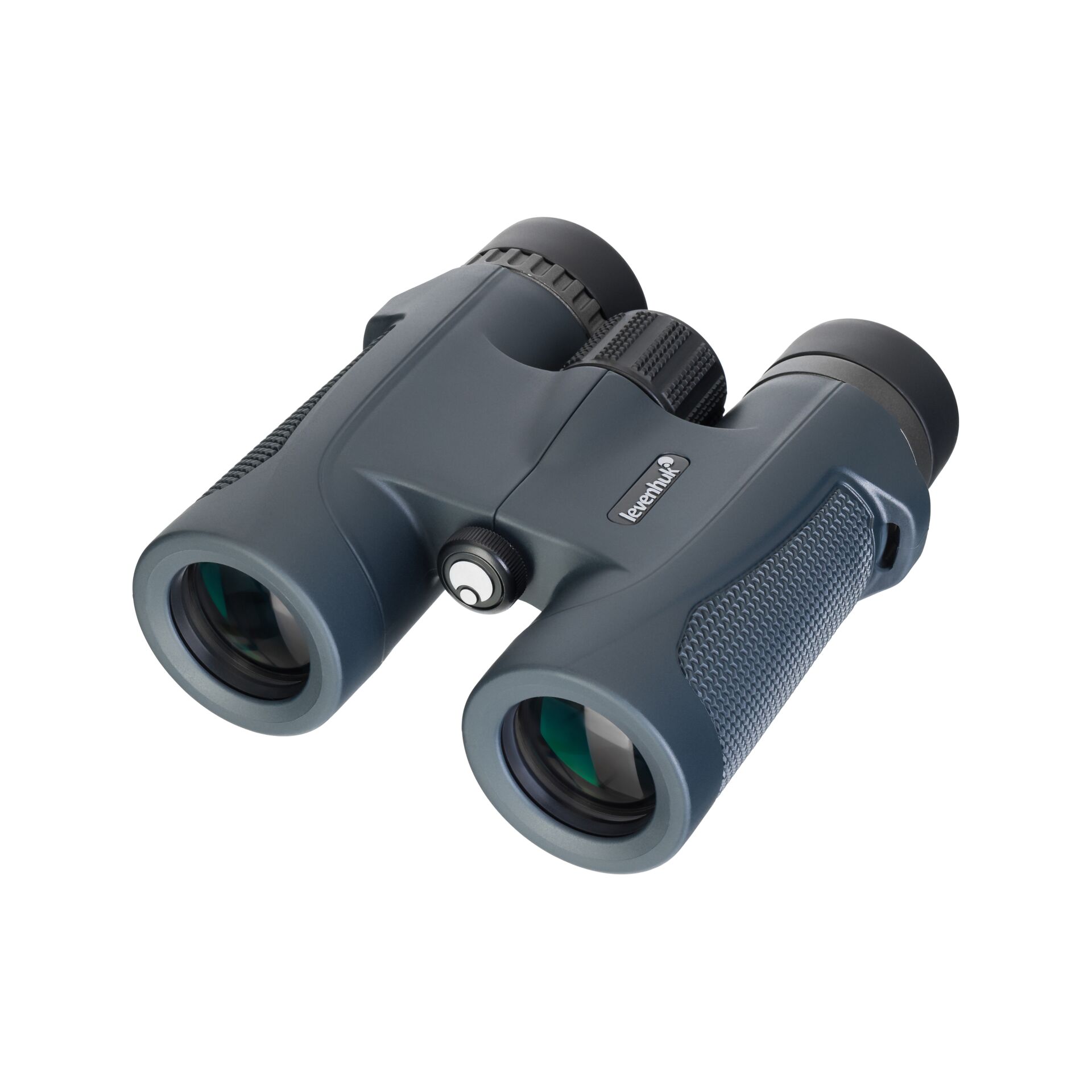 Fernglas, Binoculars, Graues Gehäuse, Gummiarmierung, Fokusrad