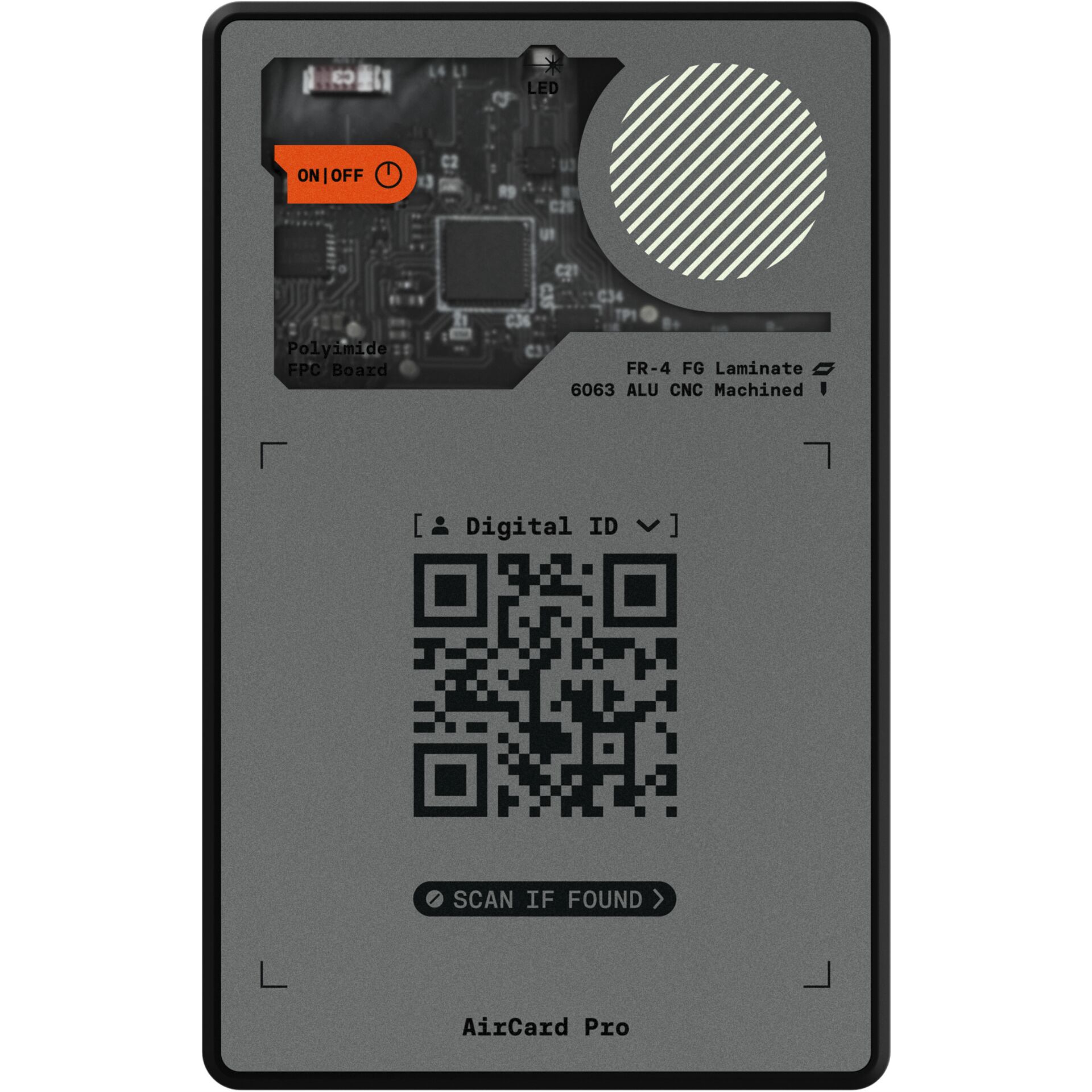 Digital ID, QR-Code, AirCard Pro, Plastikkarte, eingebettete Schaltung