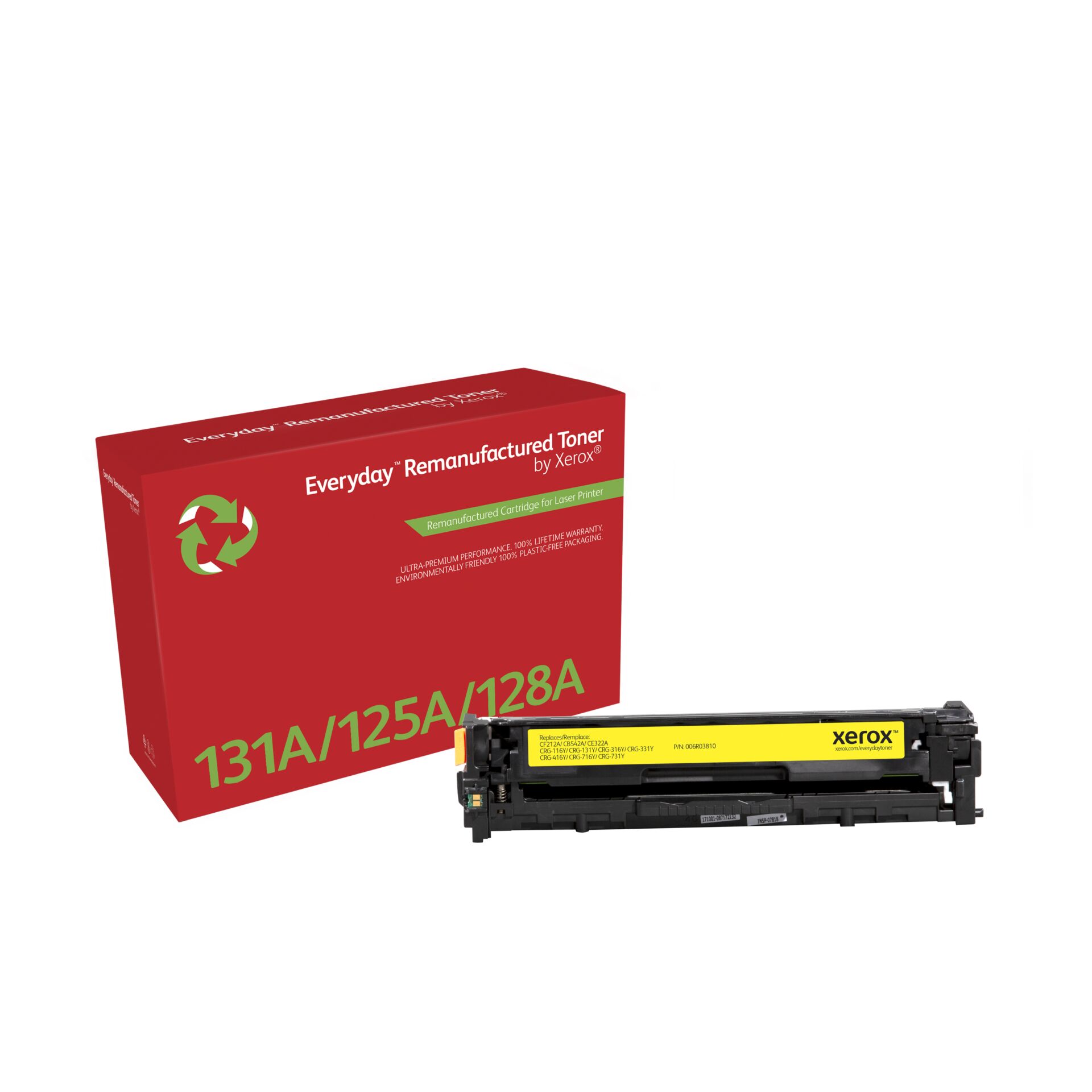 Tonerpatrone, Restremanufacturiert, Laserdrucker, Gelbes Etikett, Xerox-kompatibel