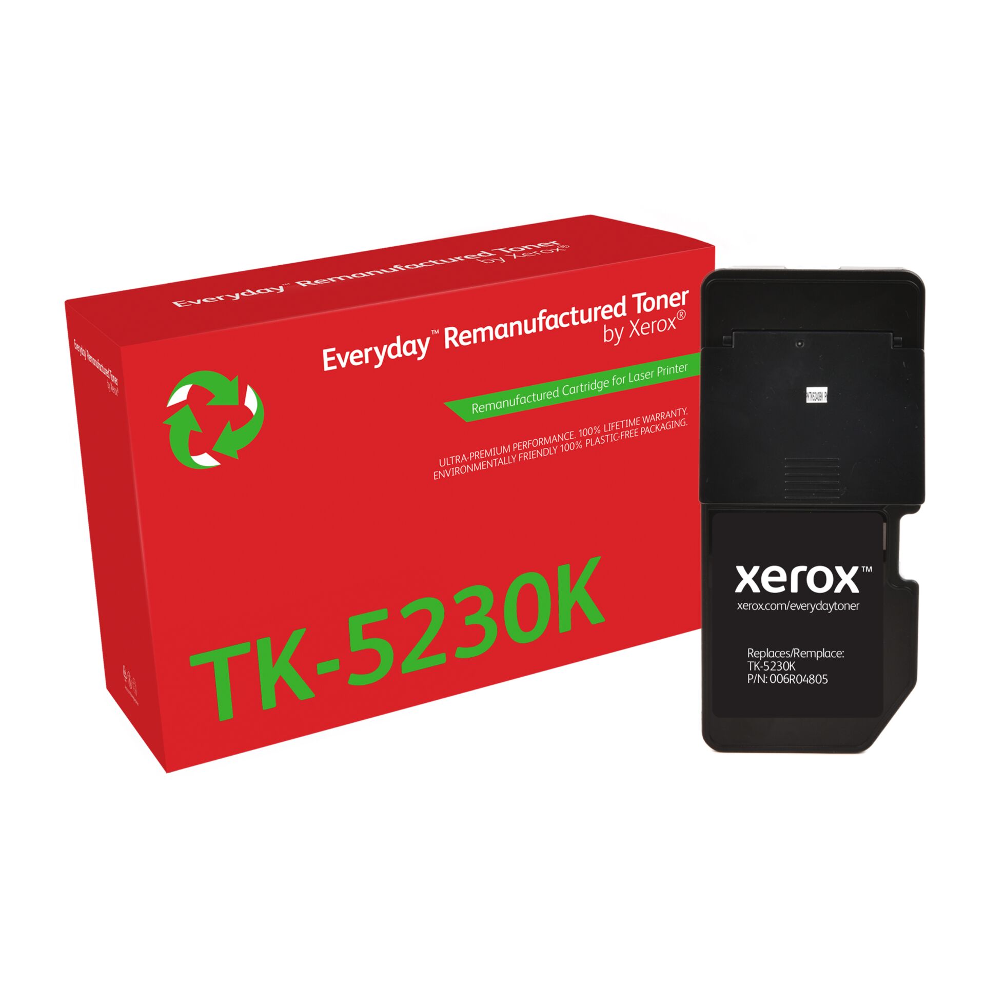 toner, TK-5230K, re-manufactured, Laserdrucker Kartusche, Verpackung rot