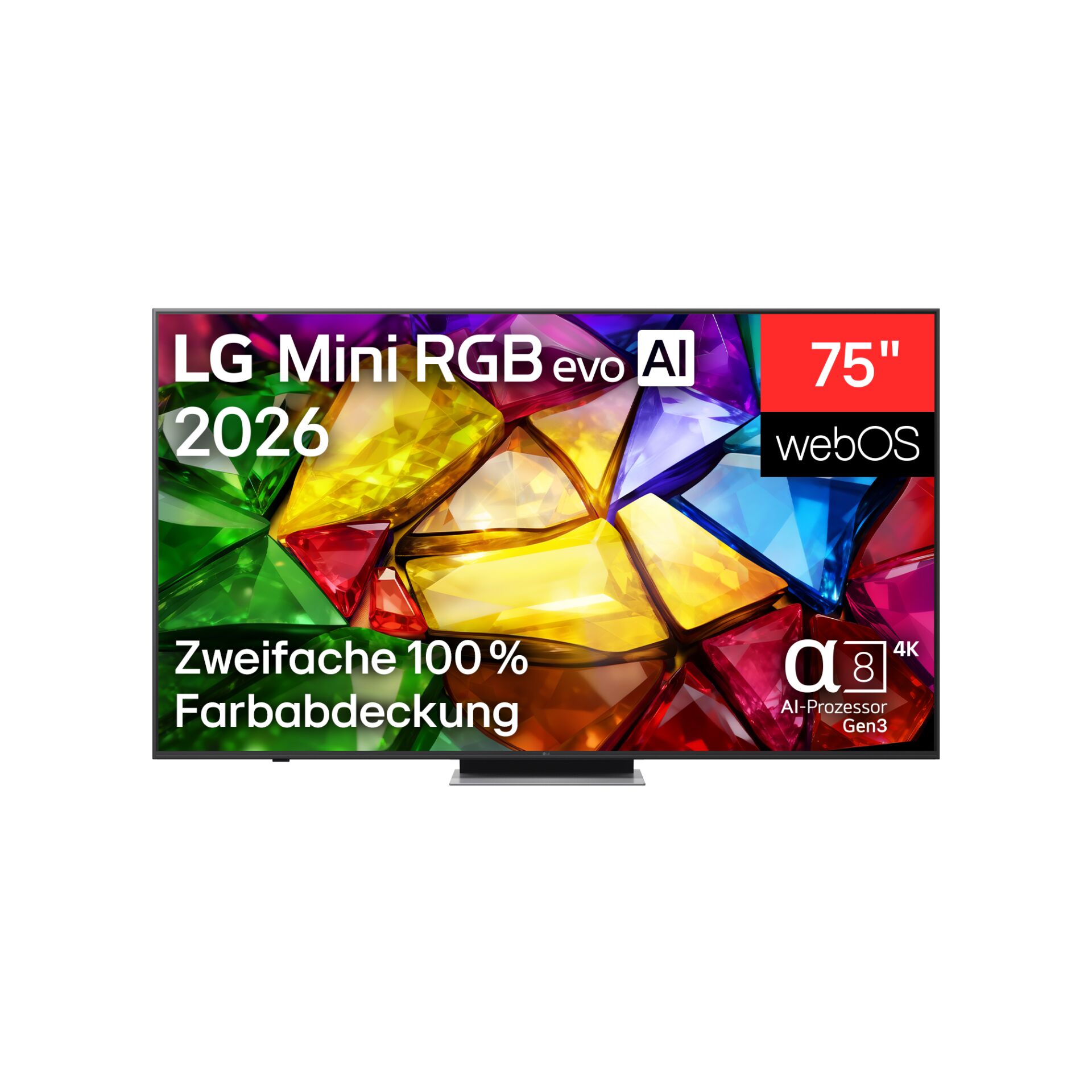 TV, 75 Zoll, farbintensiv, webOS, LED/LCD