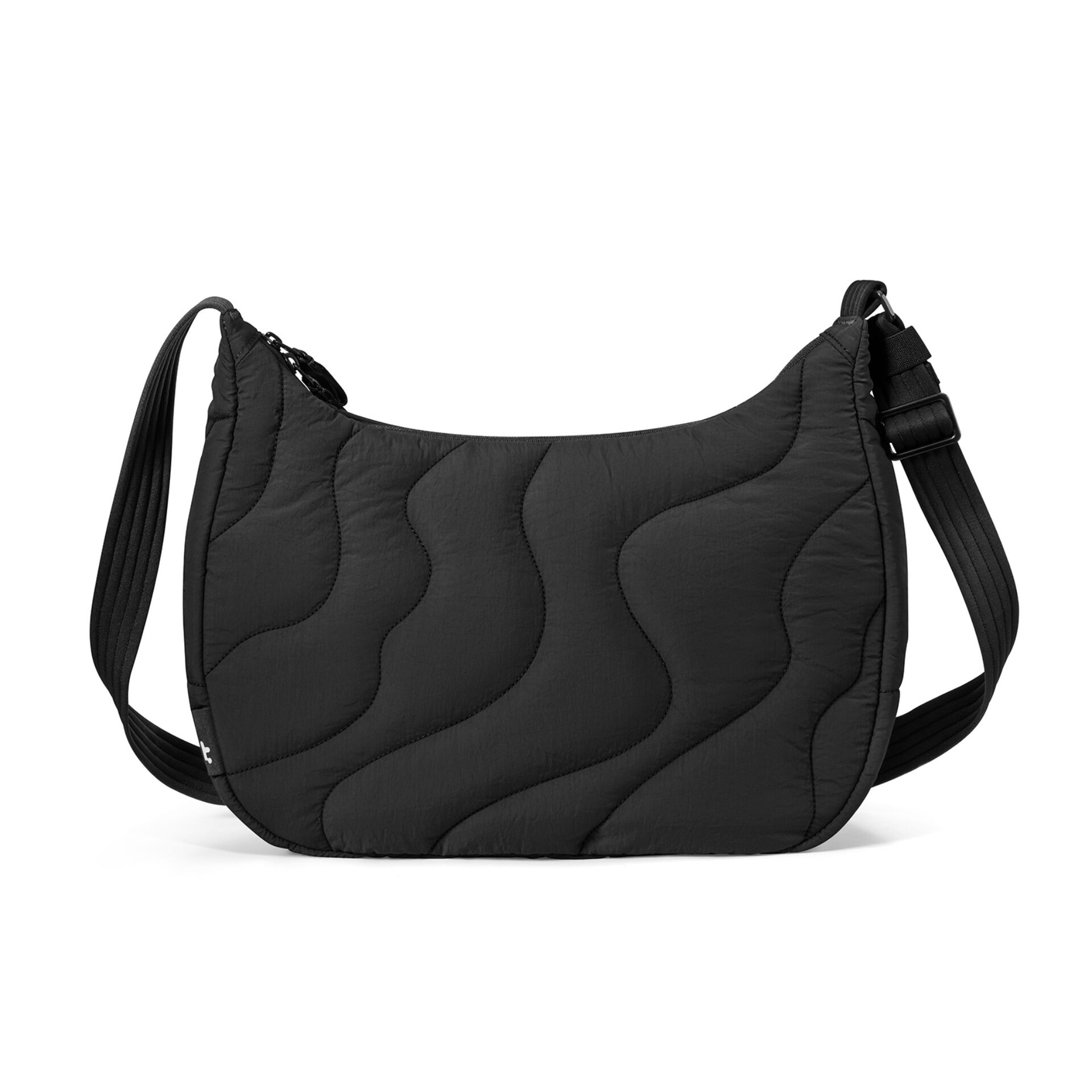 Umhängetasche, Schultertasche, Quiltung, Schwarz, Gurtband